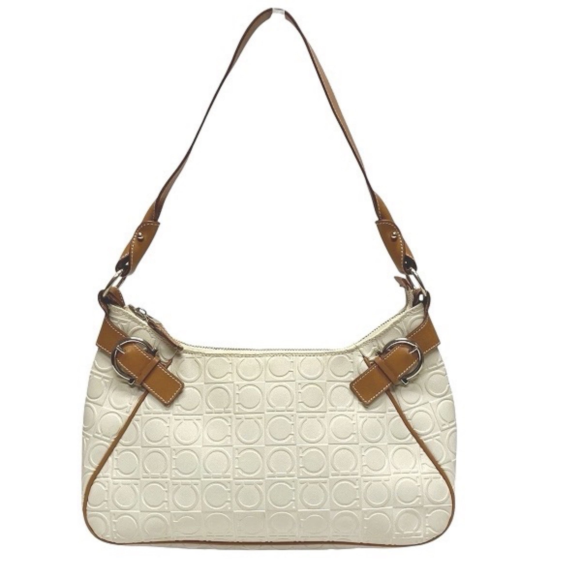 Salvatore Ferragamo Ivory Leather Shoulder Bag (Pre-Owned)