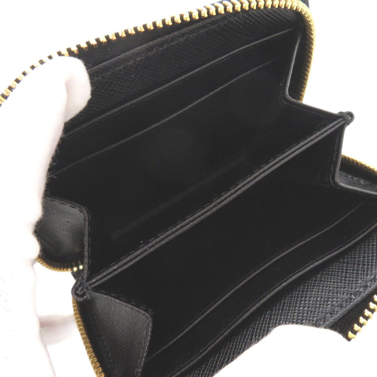 Prada Black Saffiano Metal Coin Purse/Coin Case (Pre-Owned)