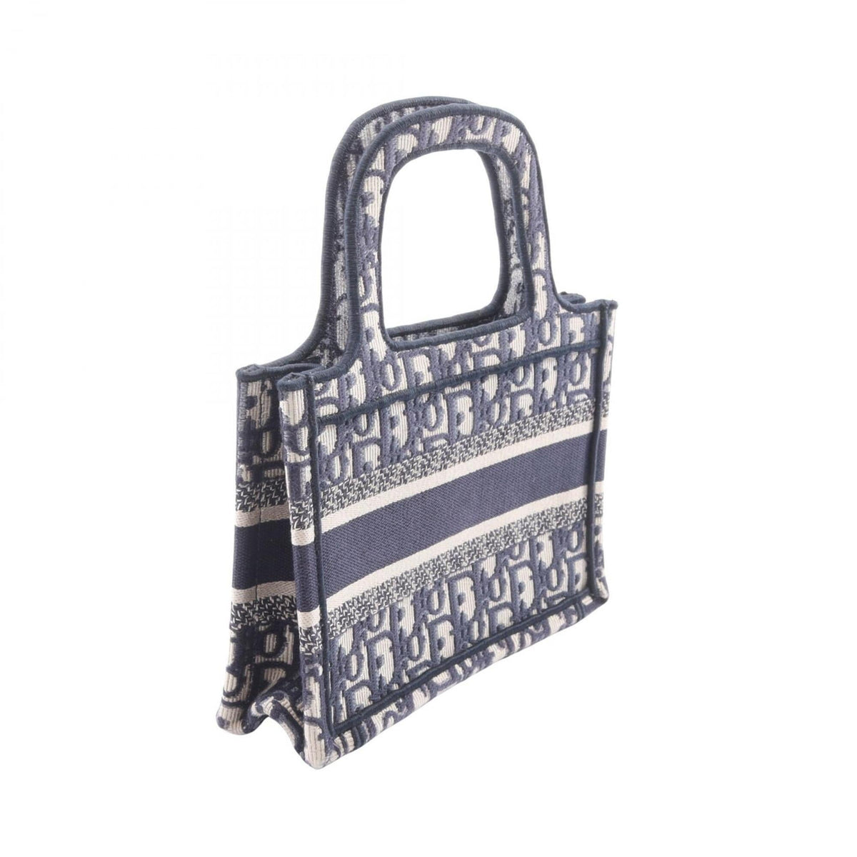 Christian Dior Ivory Navy Canvas Handbag Tote Bag (Pre-Owned)