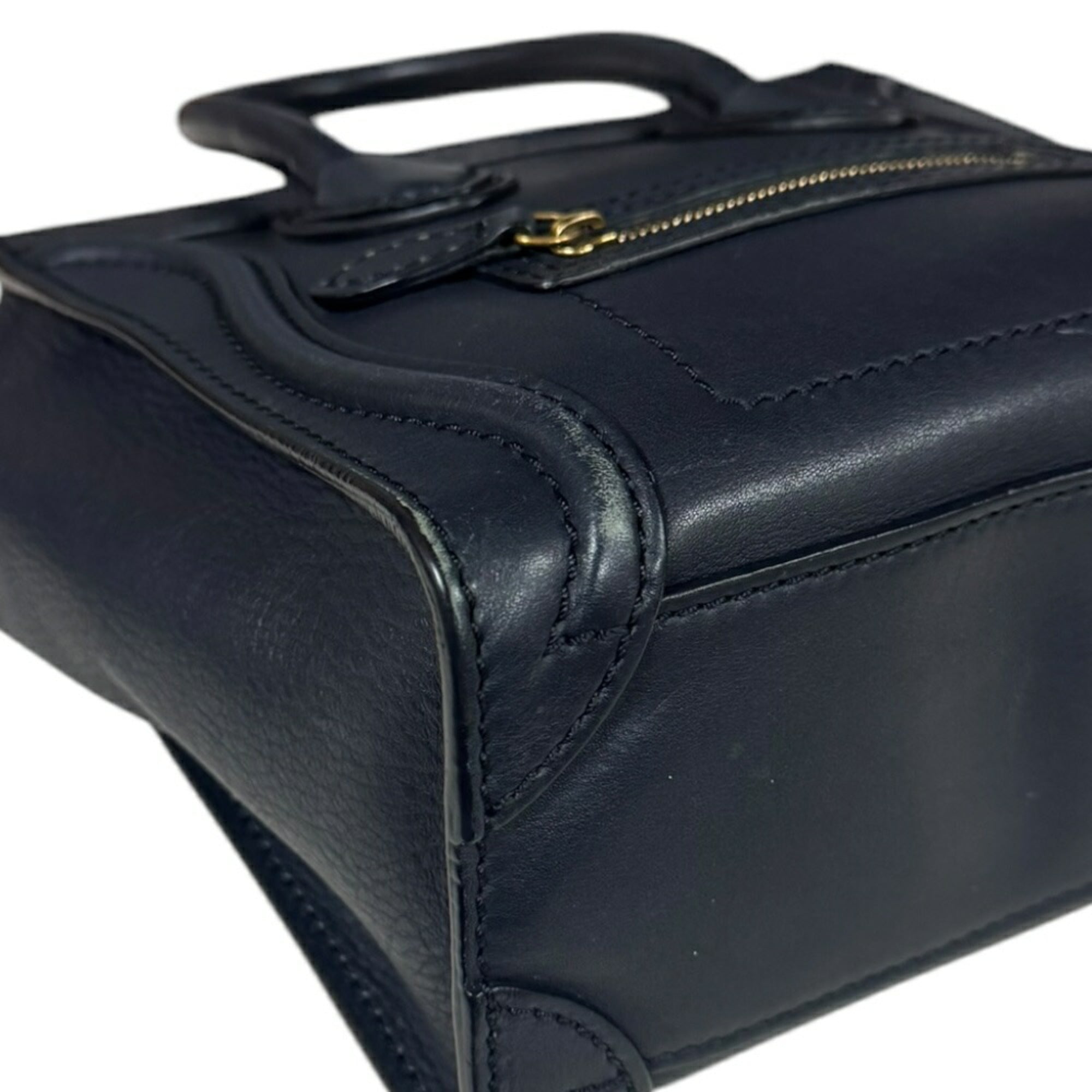 Celine Navy Leather Shoulder Bag (Pre-Owned)
