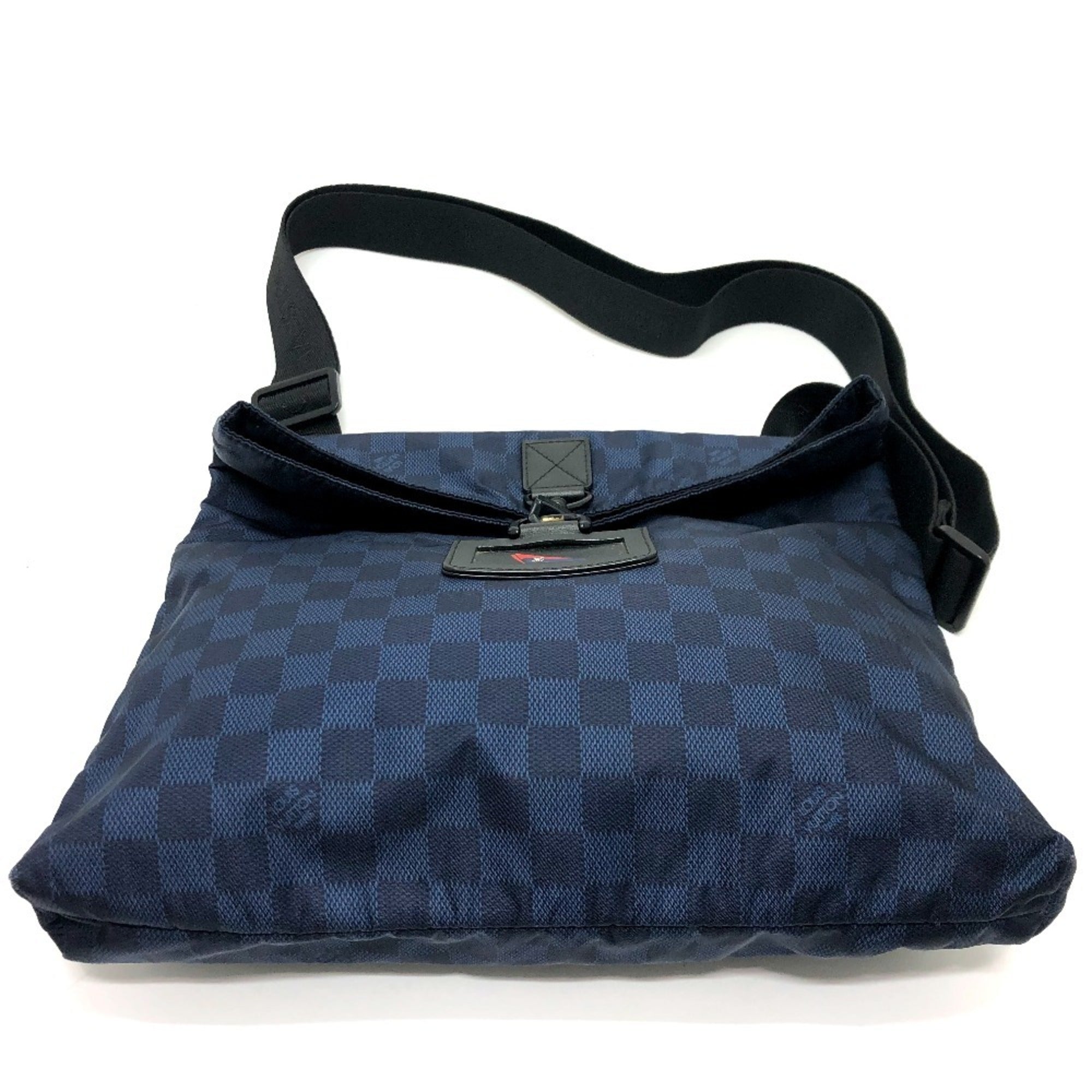 Louis Vuitton Damier Black Navy Nylon Shoulder Bag (Pre-Owned)