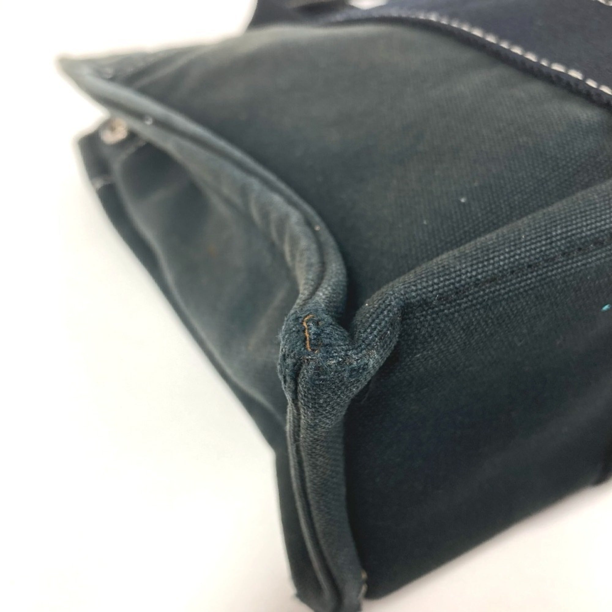 Hermes Deauville Black Canvas Handbag Tote Bag (Pre-Owned)