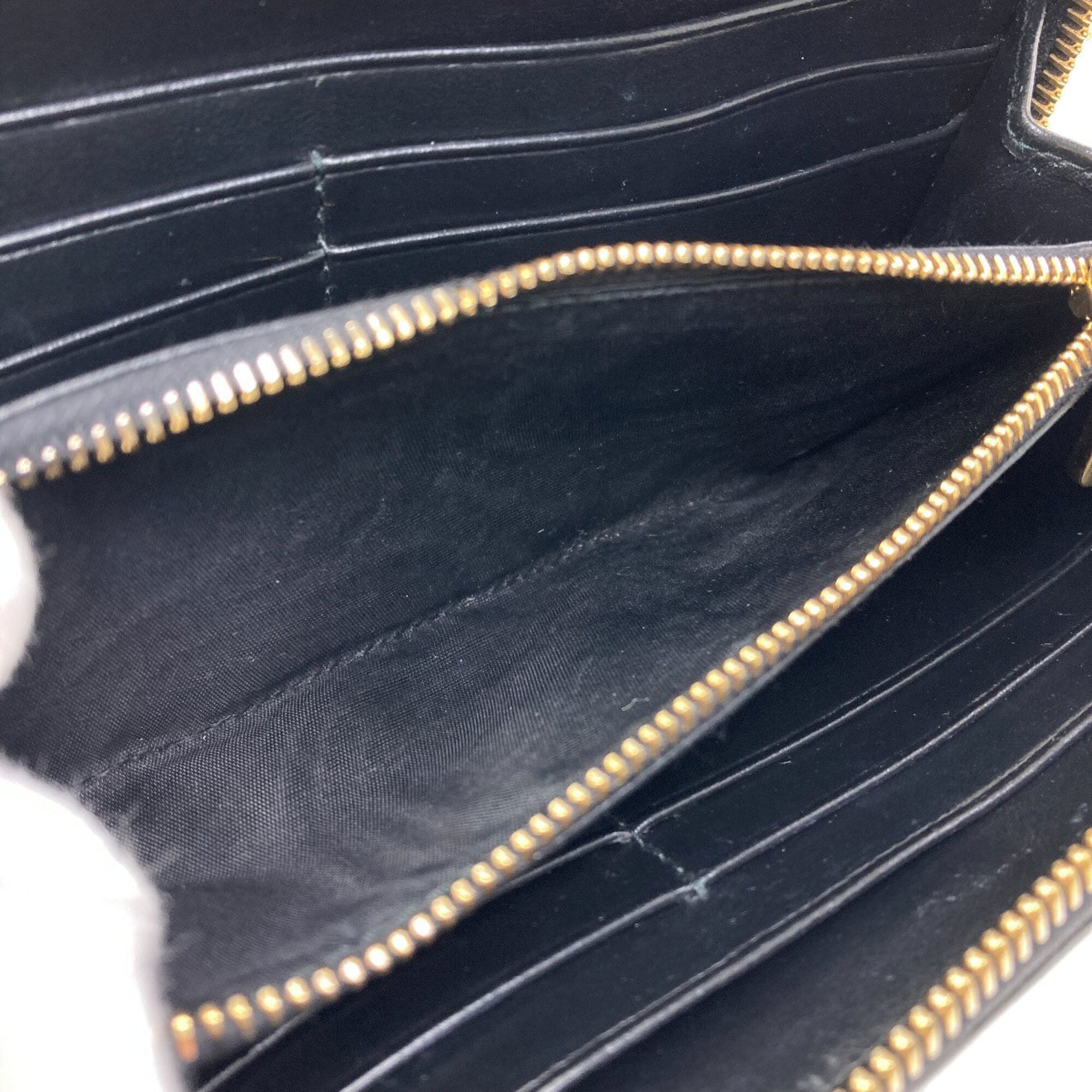 Miu Miu Black Leather Long Wallet (Bi-Fold) (Pre-Owned)