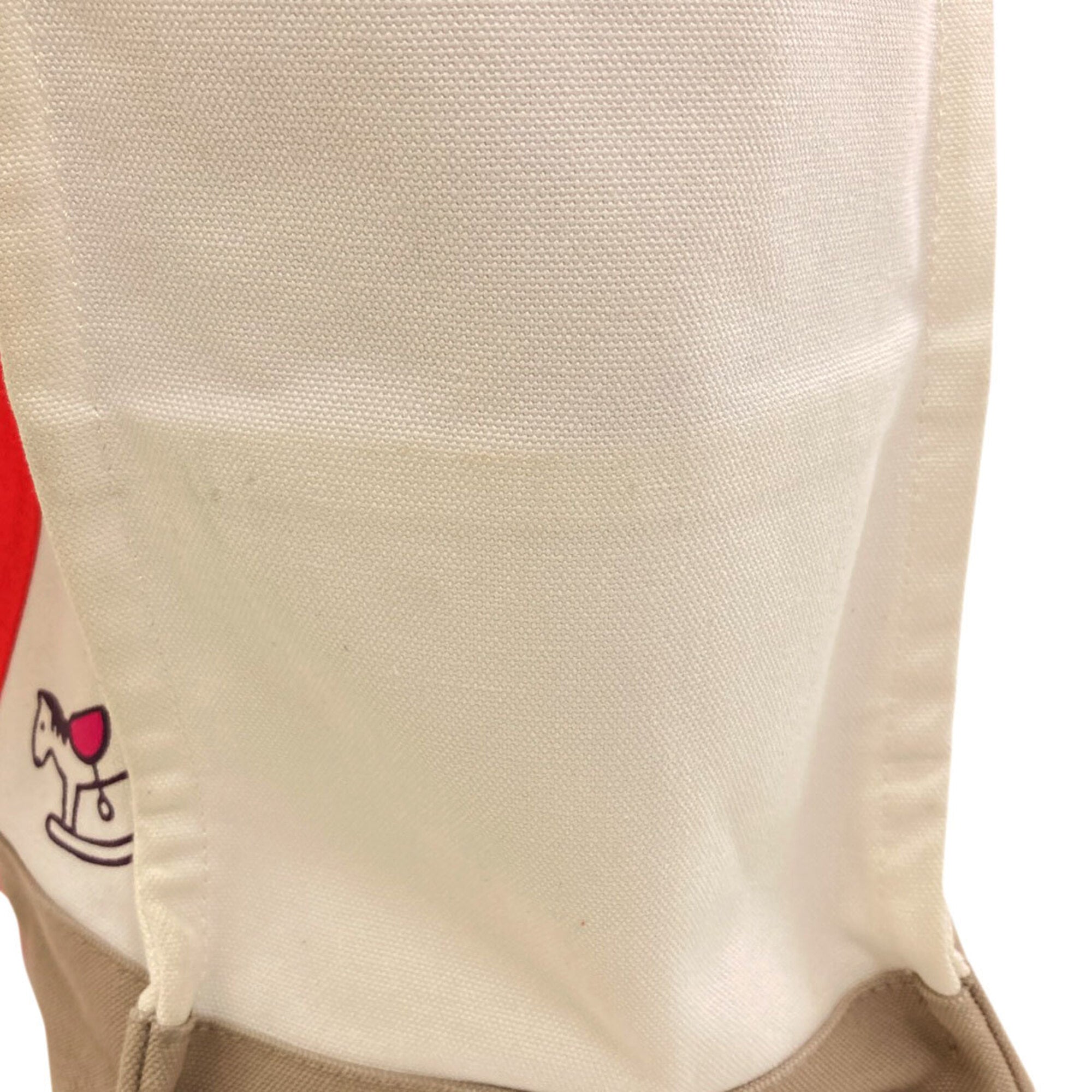 Hermes White Canvas Pouch Tote Bag (Pre-Owned)