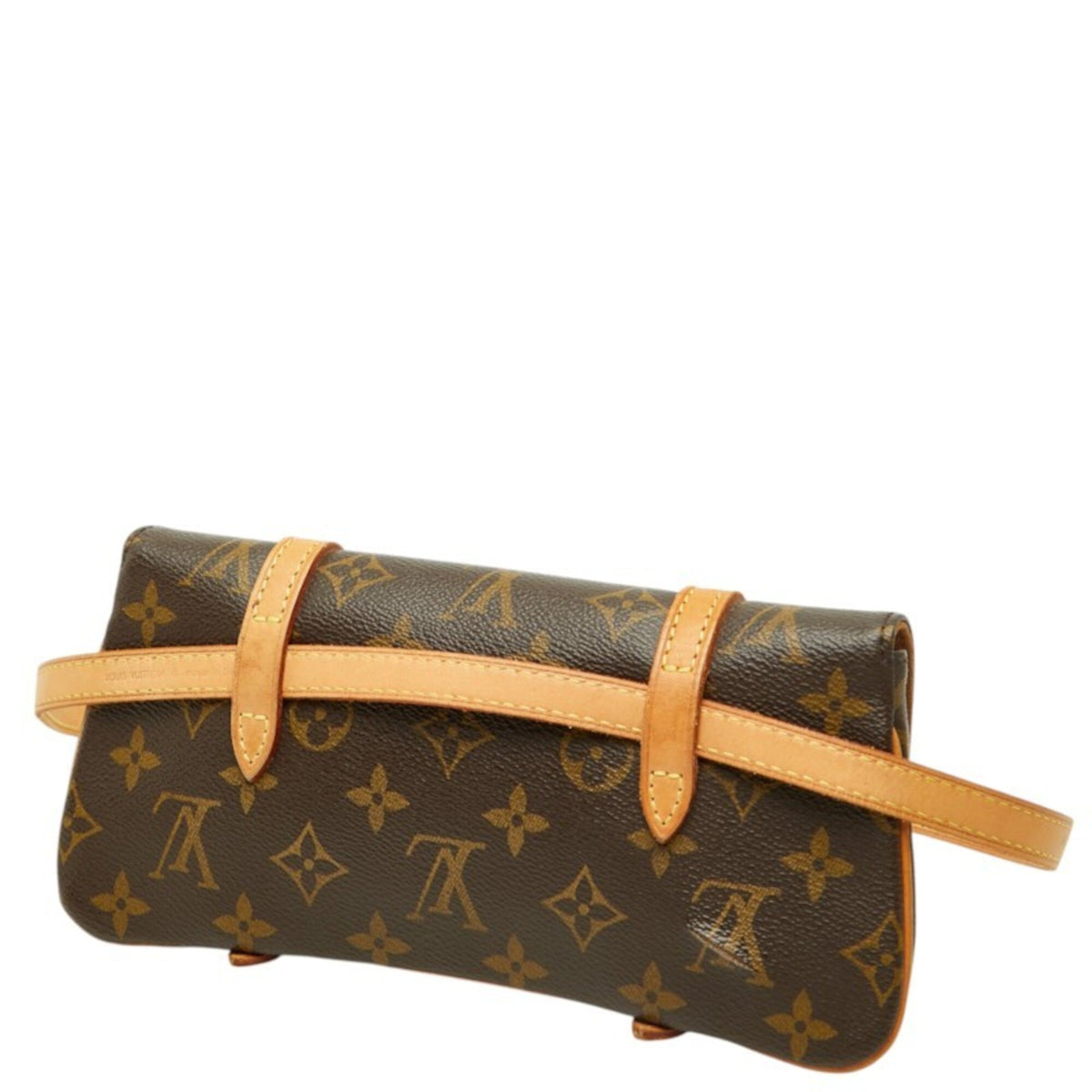 Louis Vuitton Brown Pvc Leather Pochette Sling Bag (Pre-Owned)
