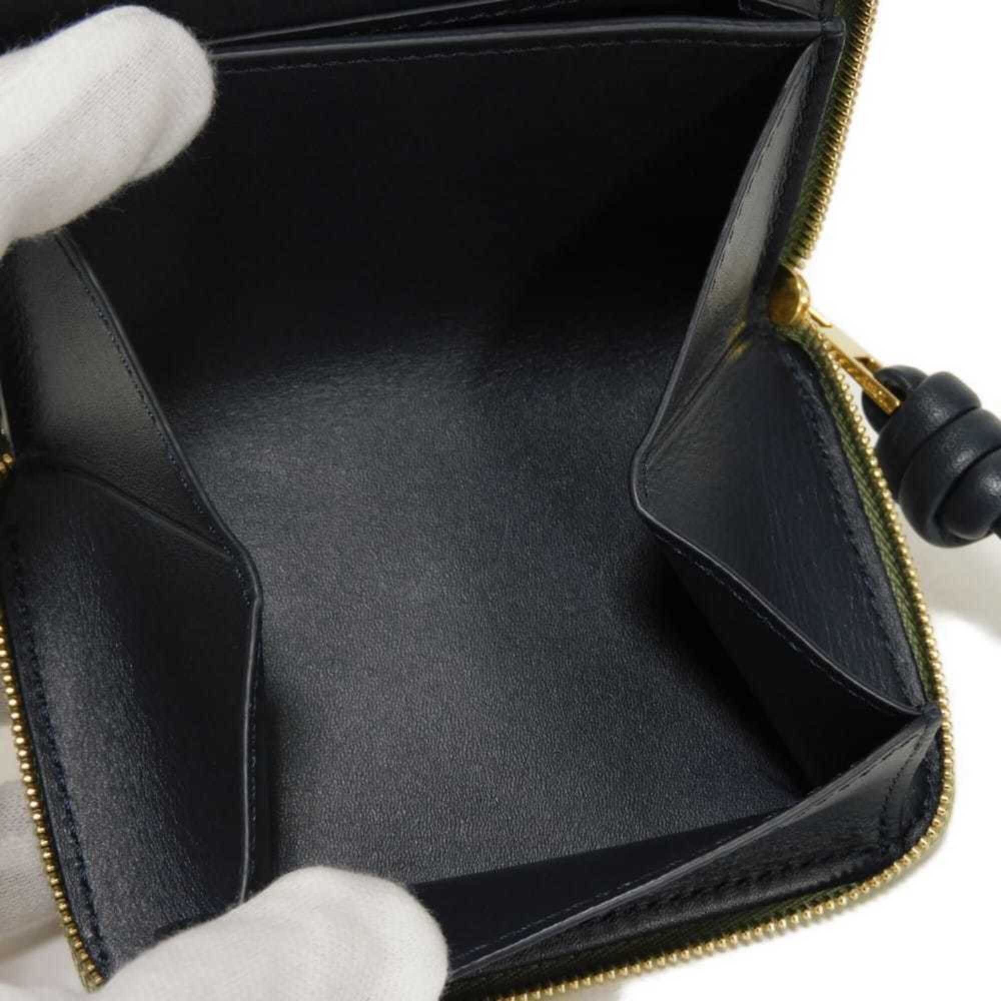 Loewe Green Leather Coin Purse/Coin Case (Pre-Owned)