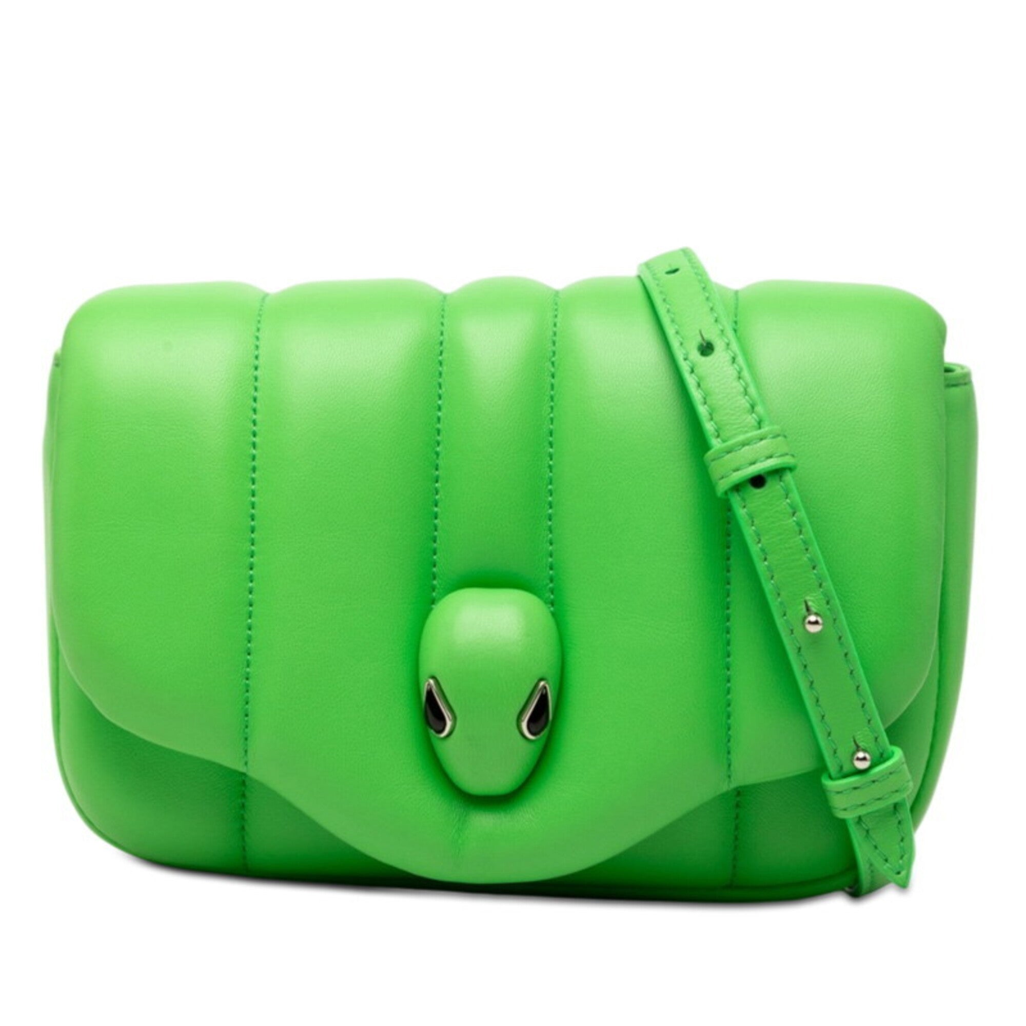 Bvlgari Green Leather Fanny Pack Shoulder Bag (Pre-Owned)