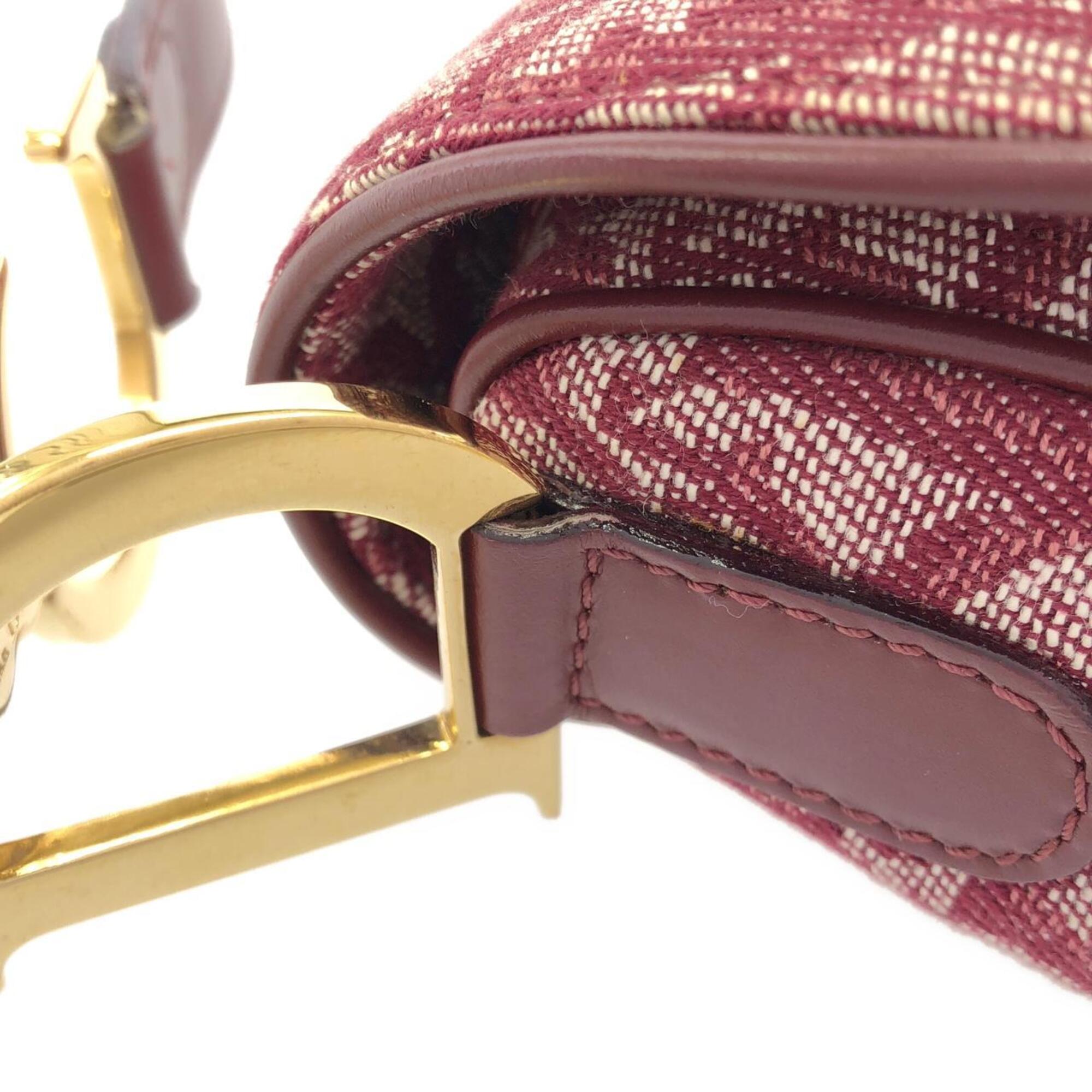 Christian Dior Bordeaux Canvas Shoulder Bag (Pre-Owned)