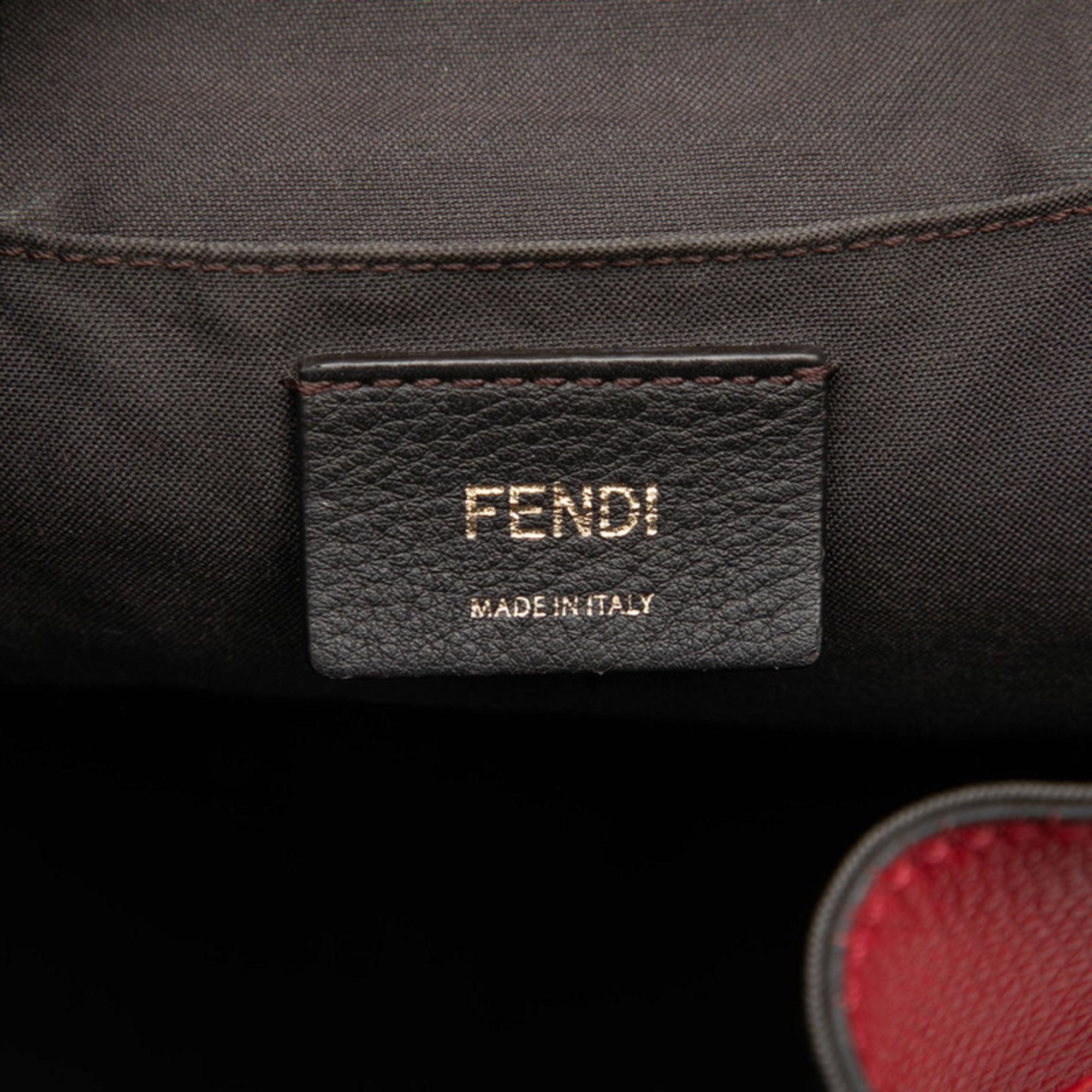 Fendi Red Color Leather Backpack (Pre-Owned)