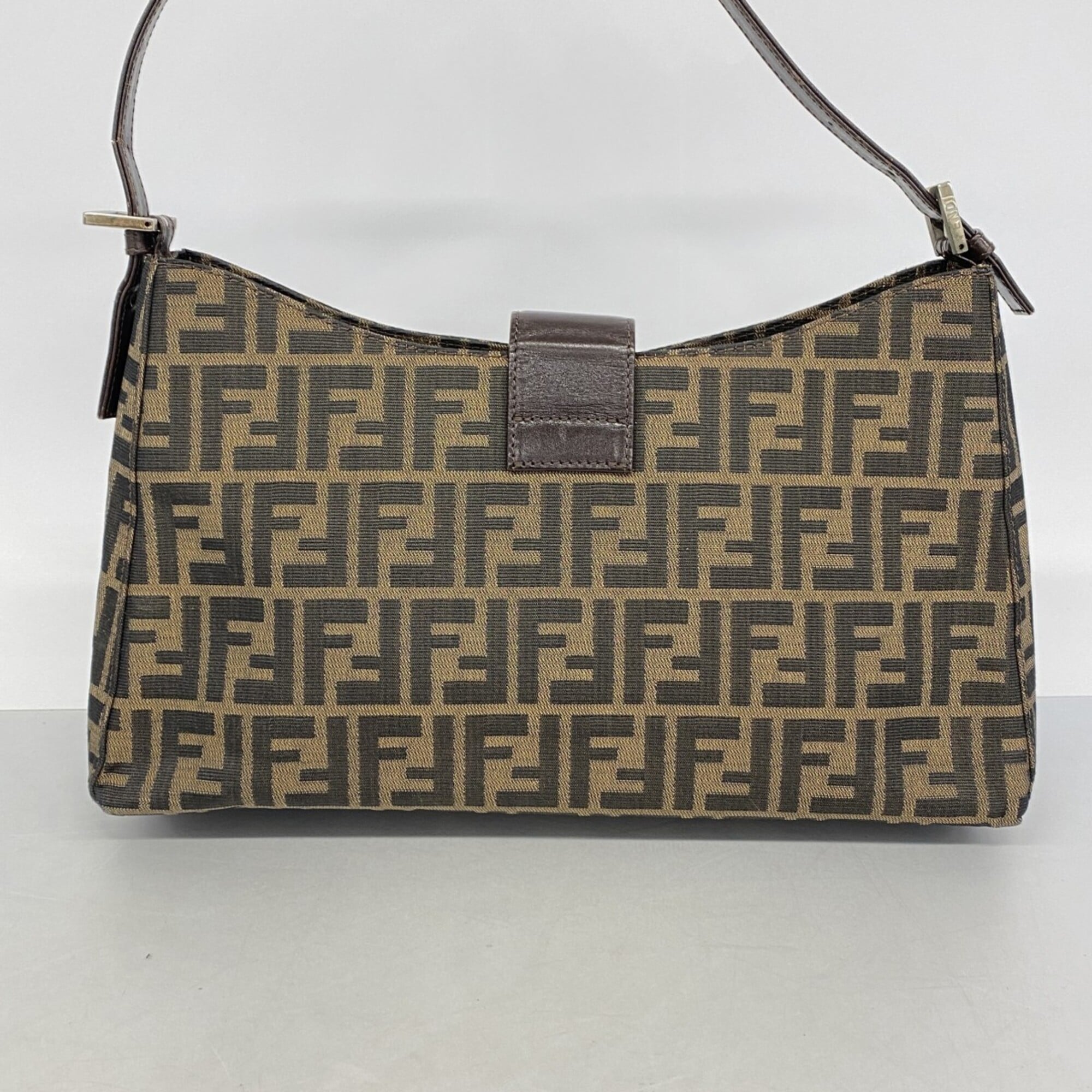Fendi Brown Nylon Canvas Shoulder Bag (Pre-Owned)