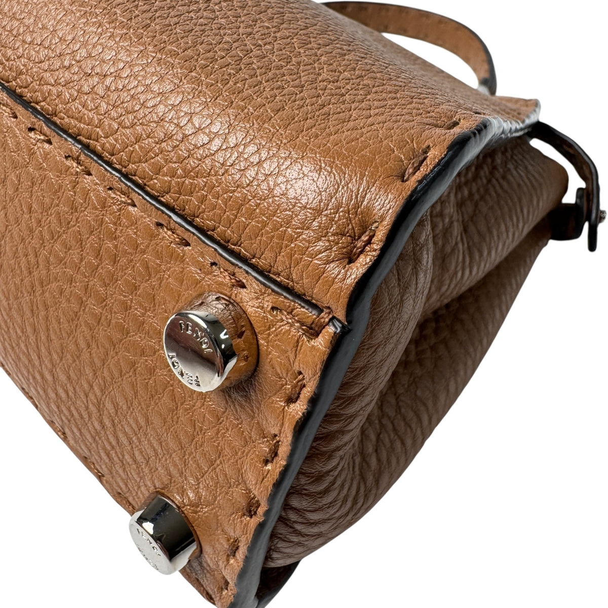 Fendi Brown Leather Handbag Shoulder Bag (Pre-Owned)