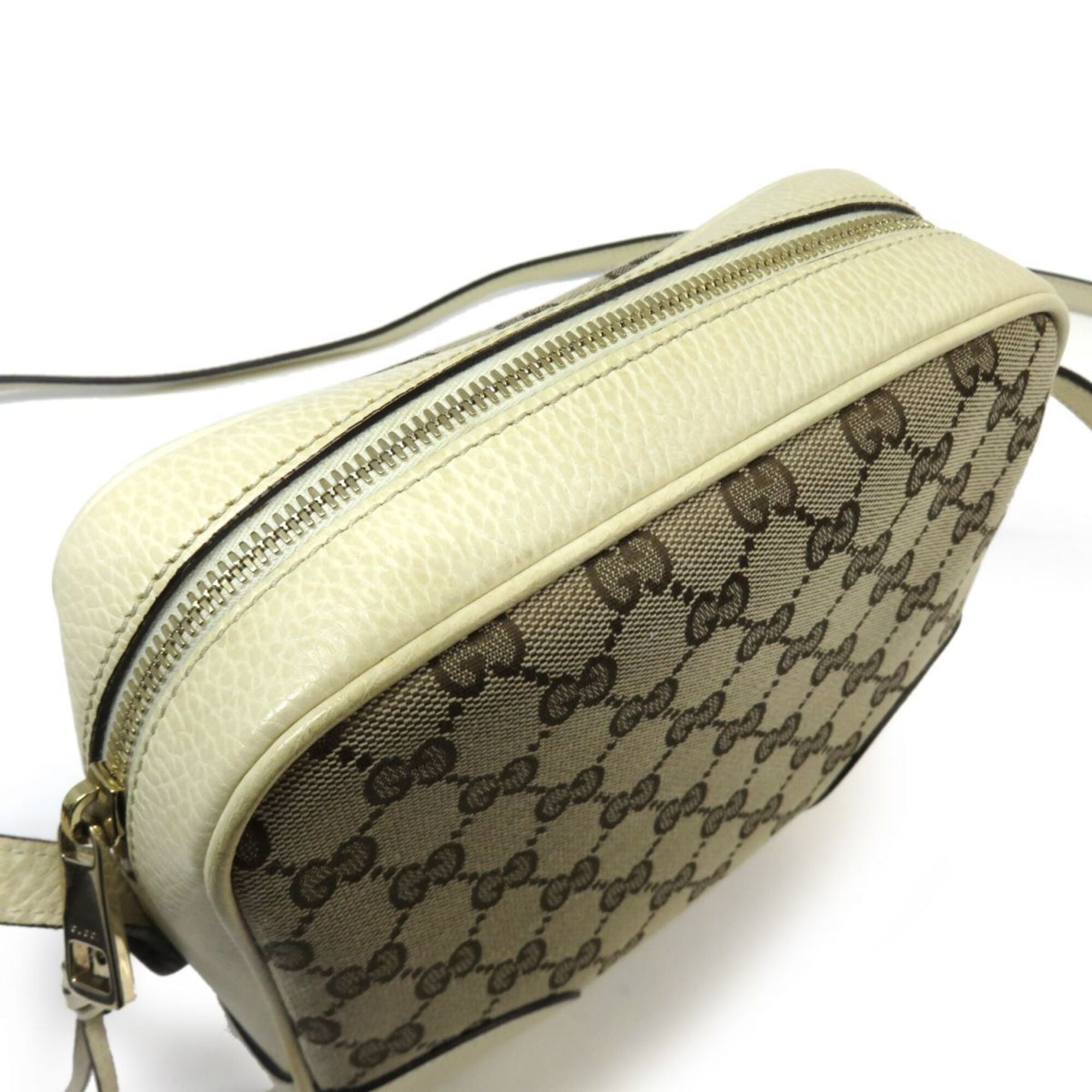 Gucci Beige Ivory Gg Canvas Shoulder Bag (Pre-Owned)