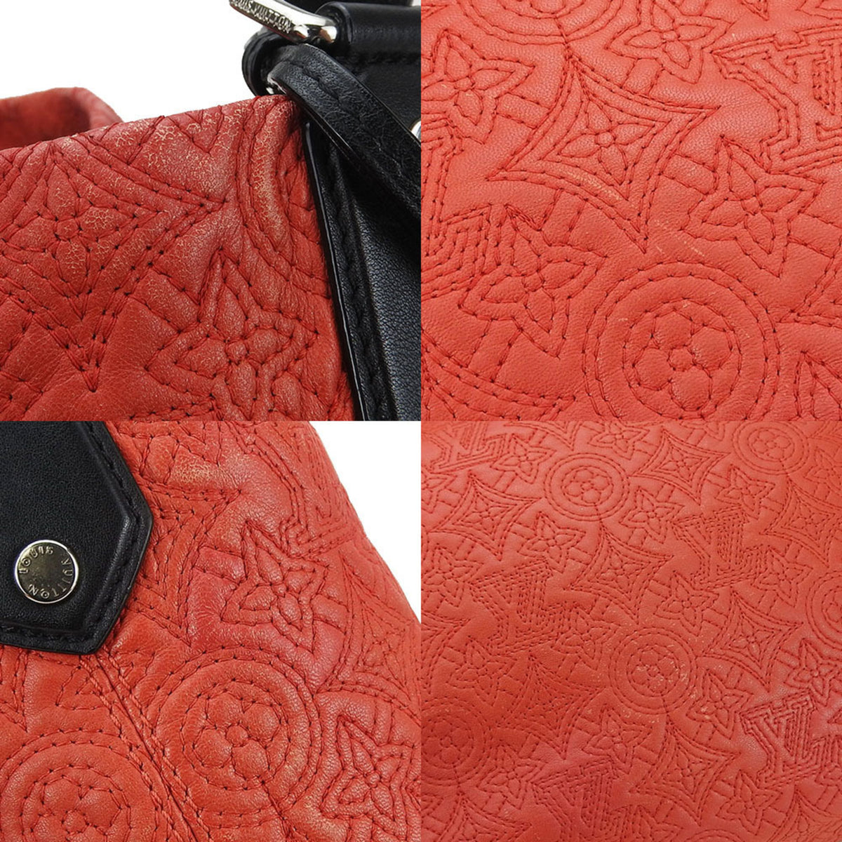 Louis Vuitton Black Red Color Monogram Shoulder Bag (Pre-Owned)