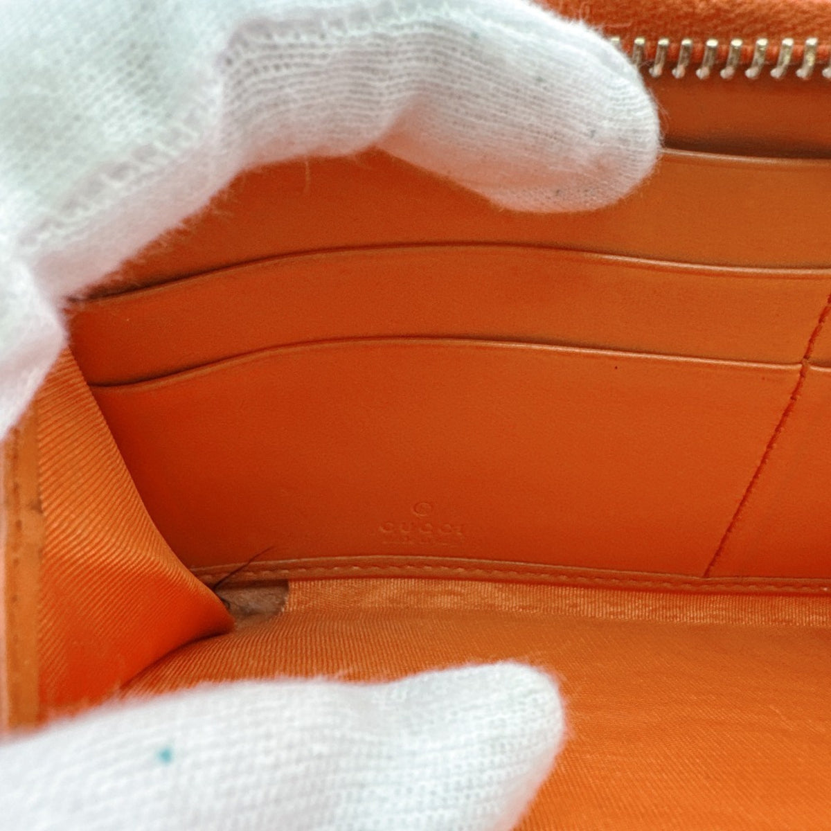 Gucci Orange Leather Long Wallet (Bi-Fold) (Pre-Owned)