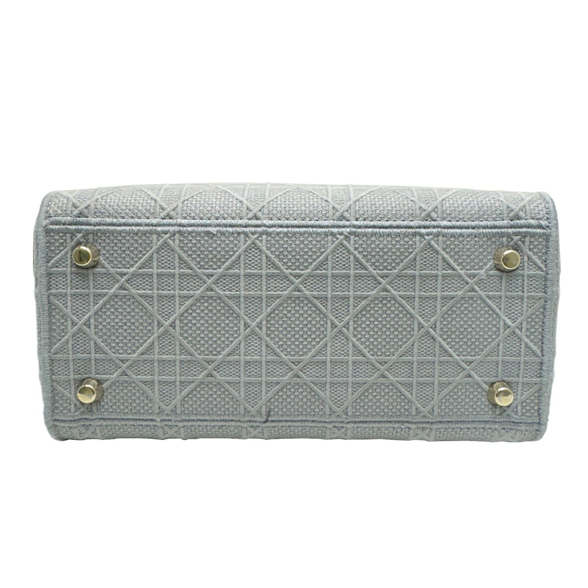 Christian Dior Gray Canvas Handbag Shoulder Bag (Pre-Owned)