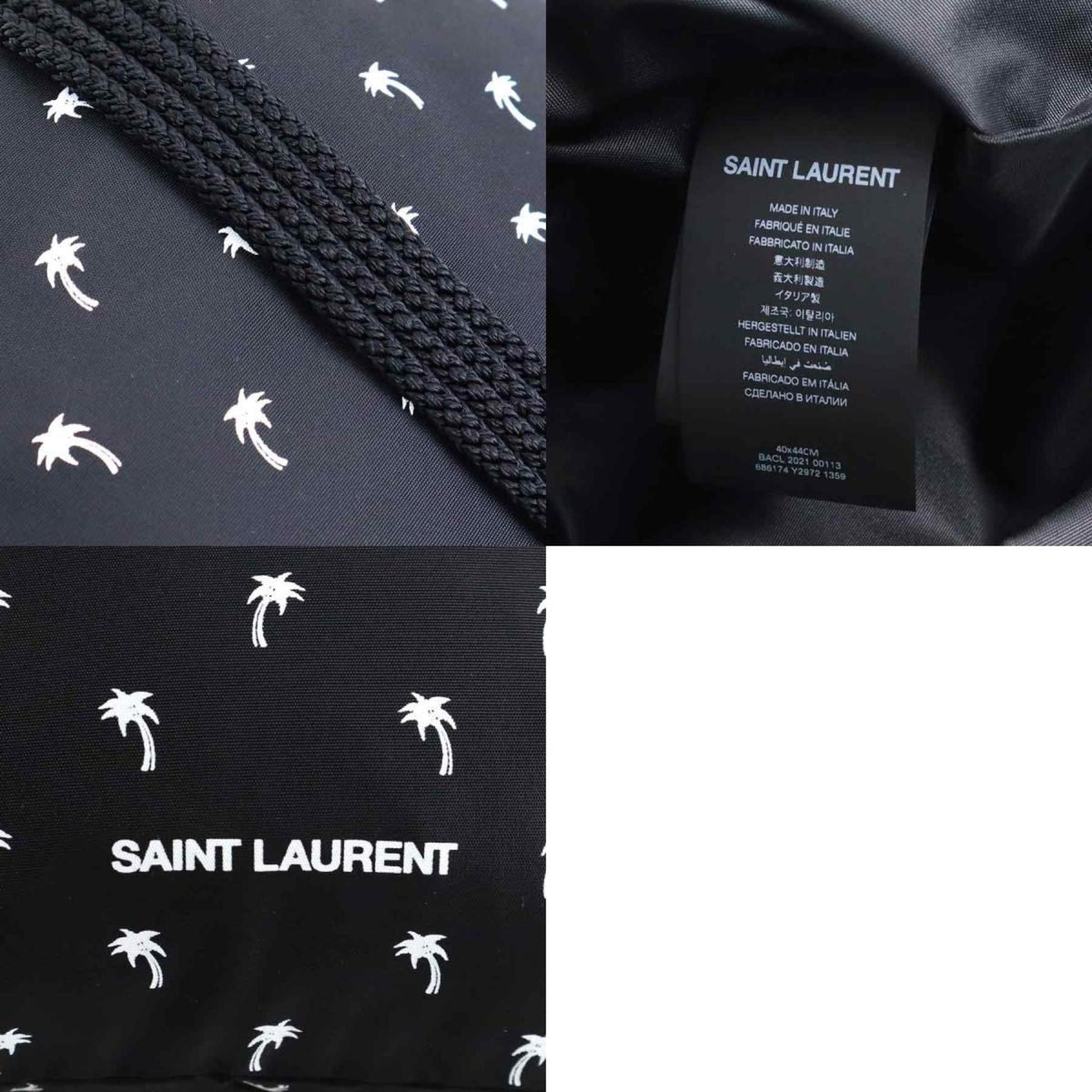 Saint Laurent Black White Nylon Backpack (Pre-Owned)