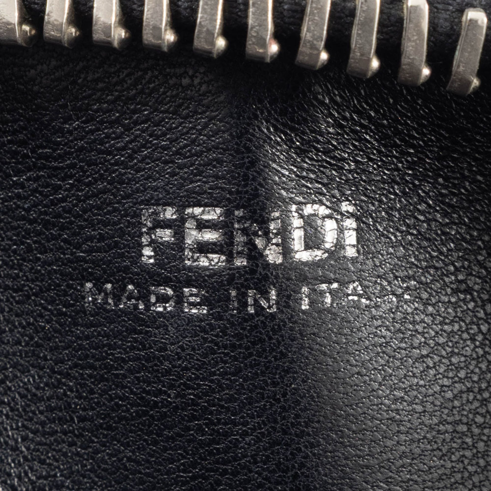 Fendi Dotcom Black Leather Shoulder Bag (Pre-Owned)