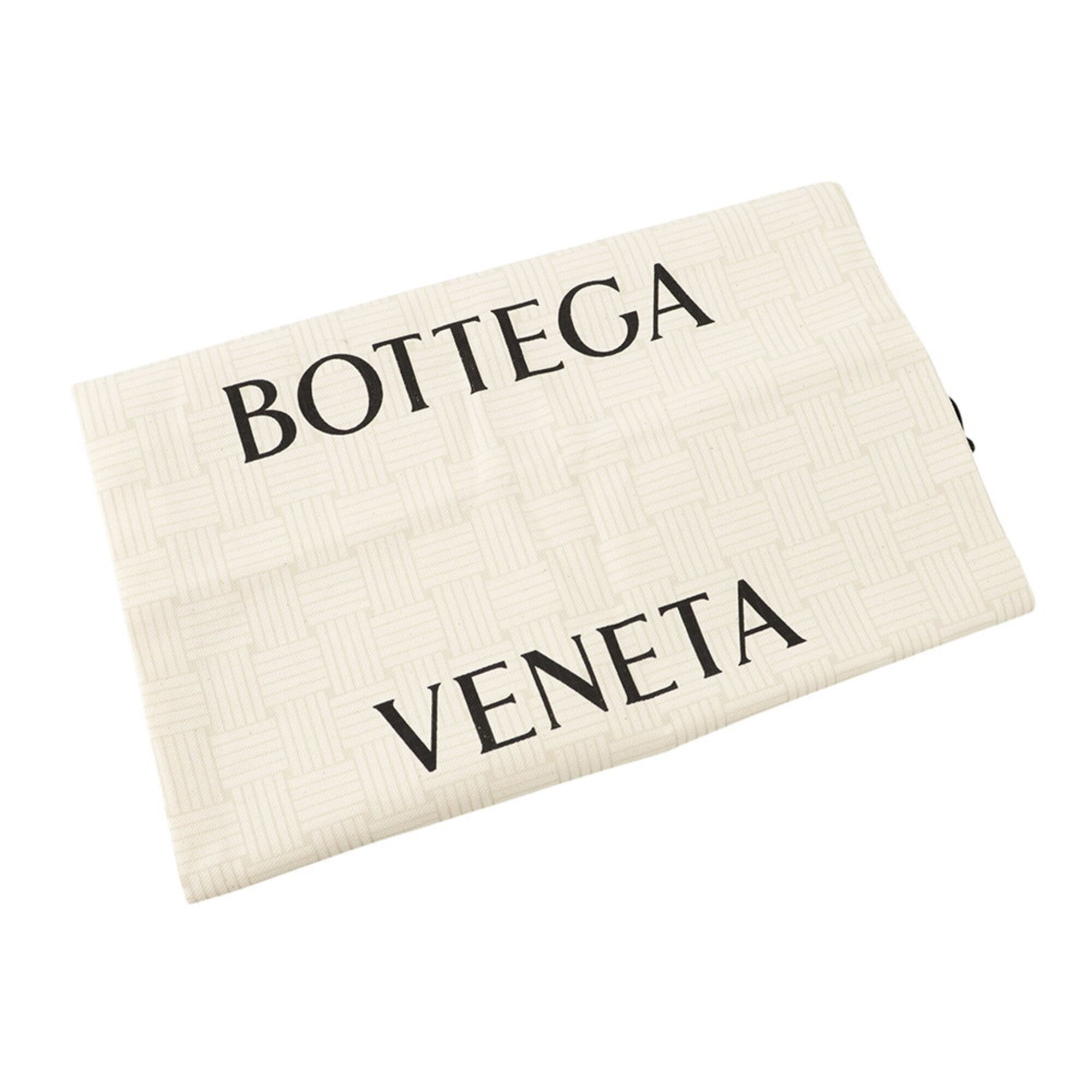 Bottega Veneta Black Leather Canvas Handbag Sling Bag (Pre-Owned)