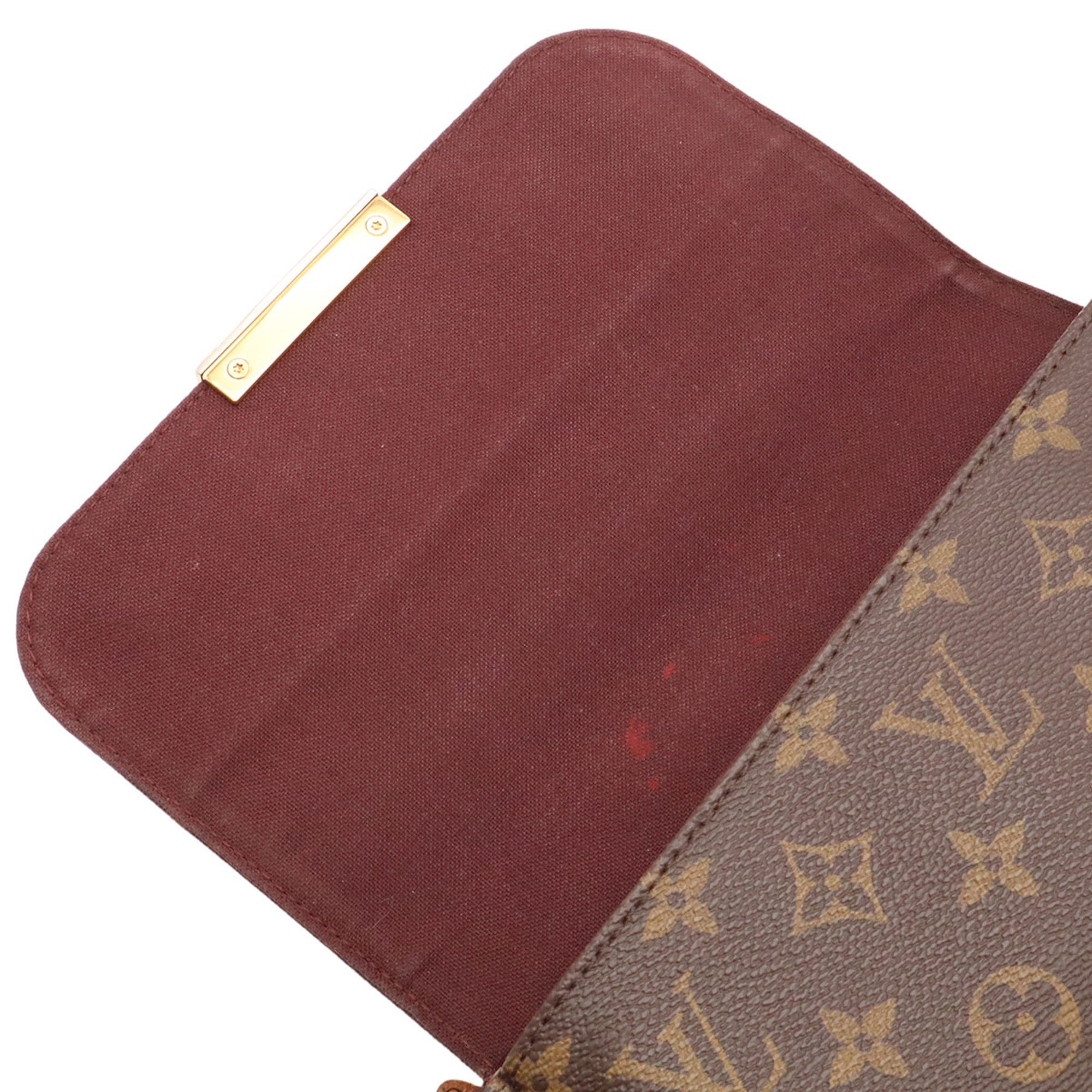 Louis Vuitton Brown Monogram Canvas Clutch Bag Handbag Pouch Shoulder Bag (Pre-Owned)
