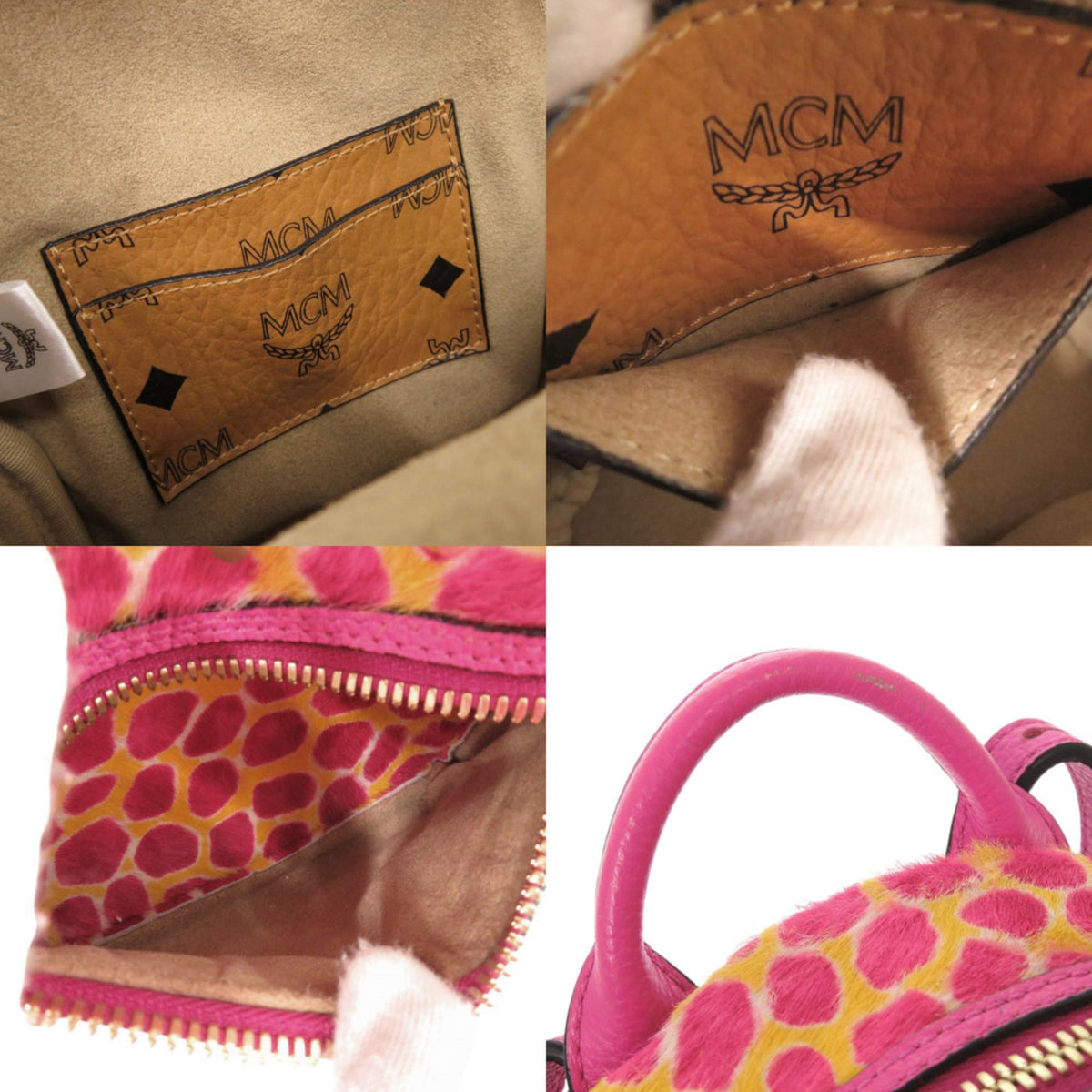 Mcm Pink Yellow Leather Leather Backpack (Pre-Owned)