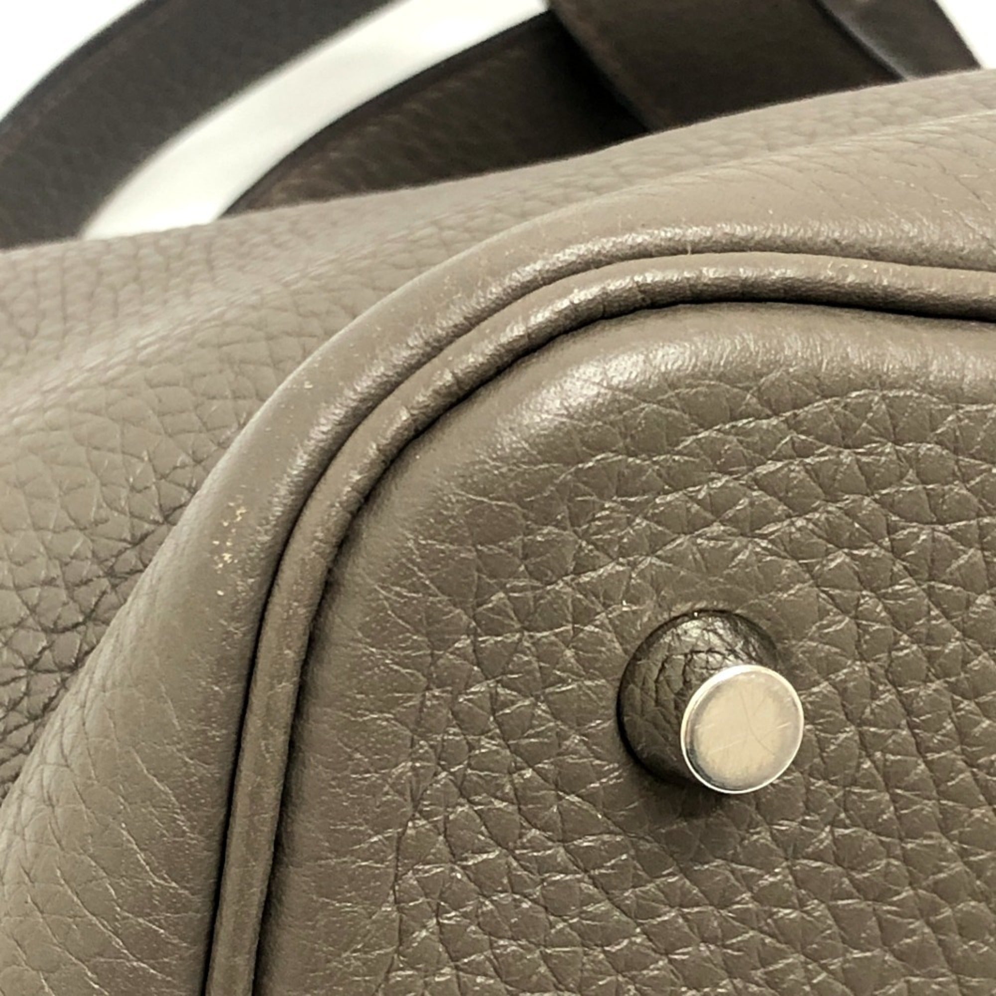 Hermes Picotin Gray Taurillon Clemence Leather Handbag (Pre-Owned)