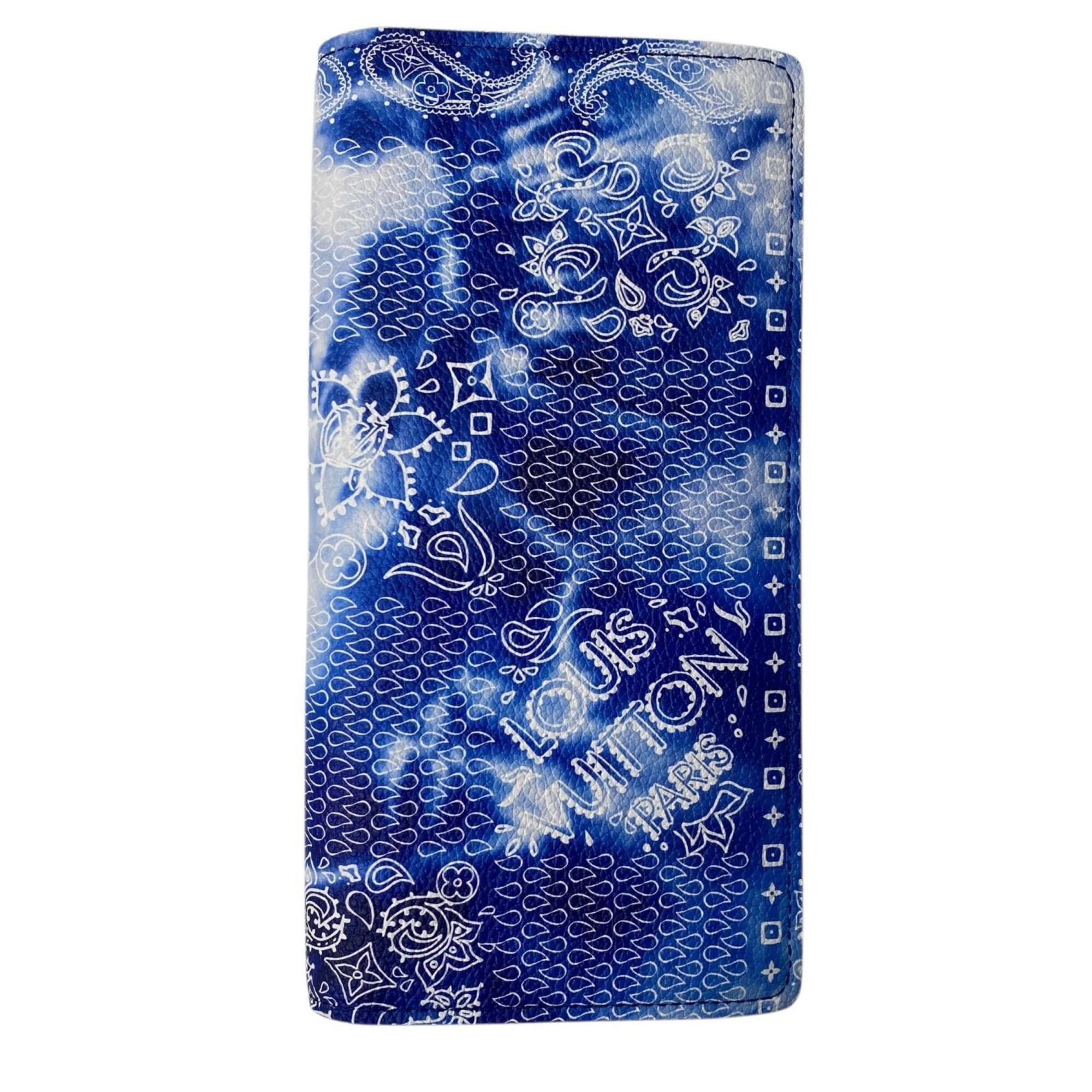 Louis Vuitton Blue Leather Long Wallet (Bi-Fold) (Pre-Owned)