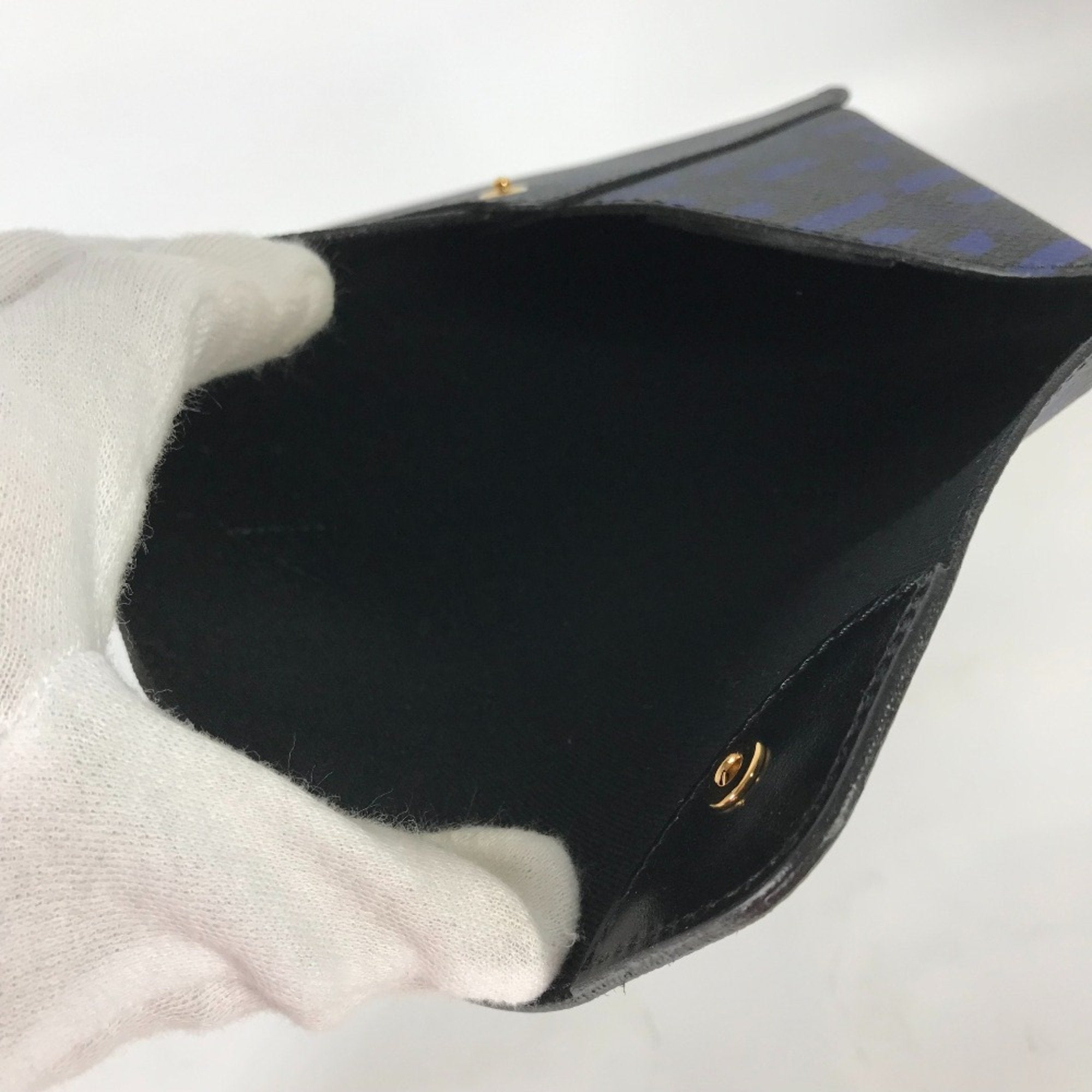 Versace Blue Leather Pouch (Pre-Owned)