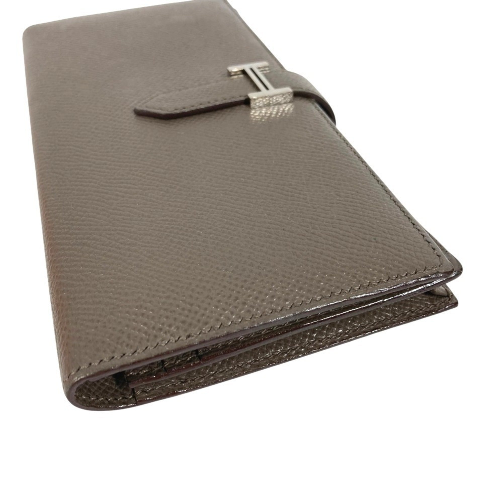 Hermes Gray Epsom Leather Long Wallet (Bi-Fold) (Pre-Owned)