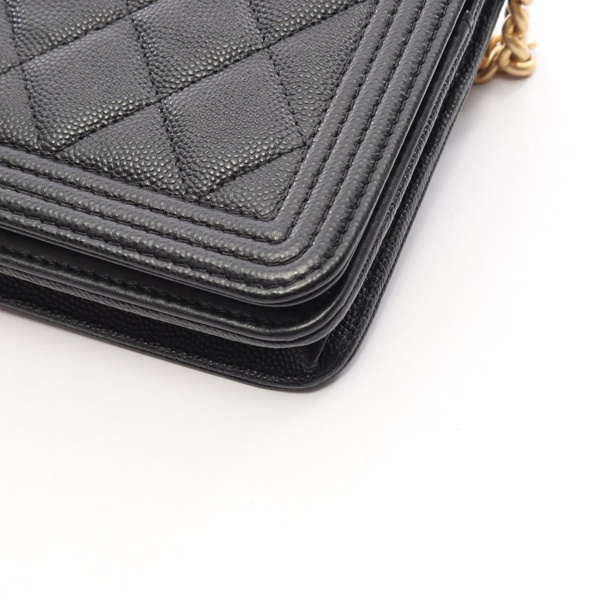 Chanel Black Grained Calfskin Handbag Shoulder Bag (Pre-Owned)
