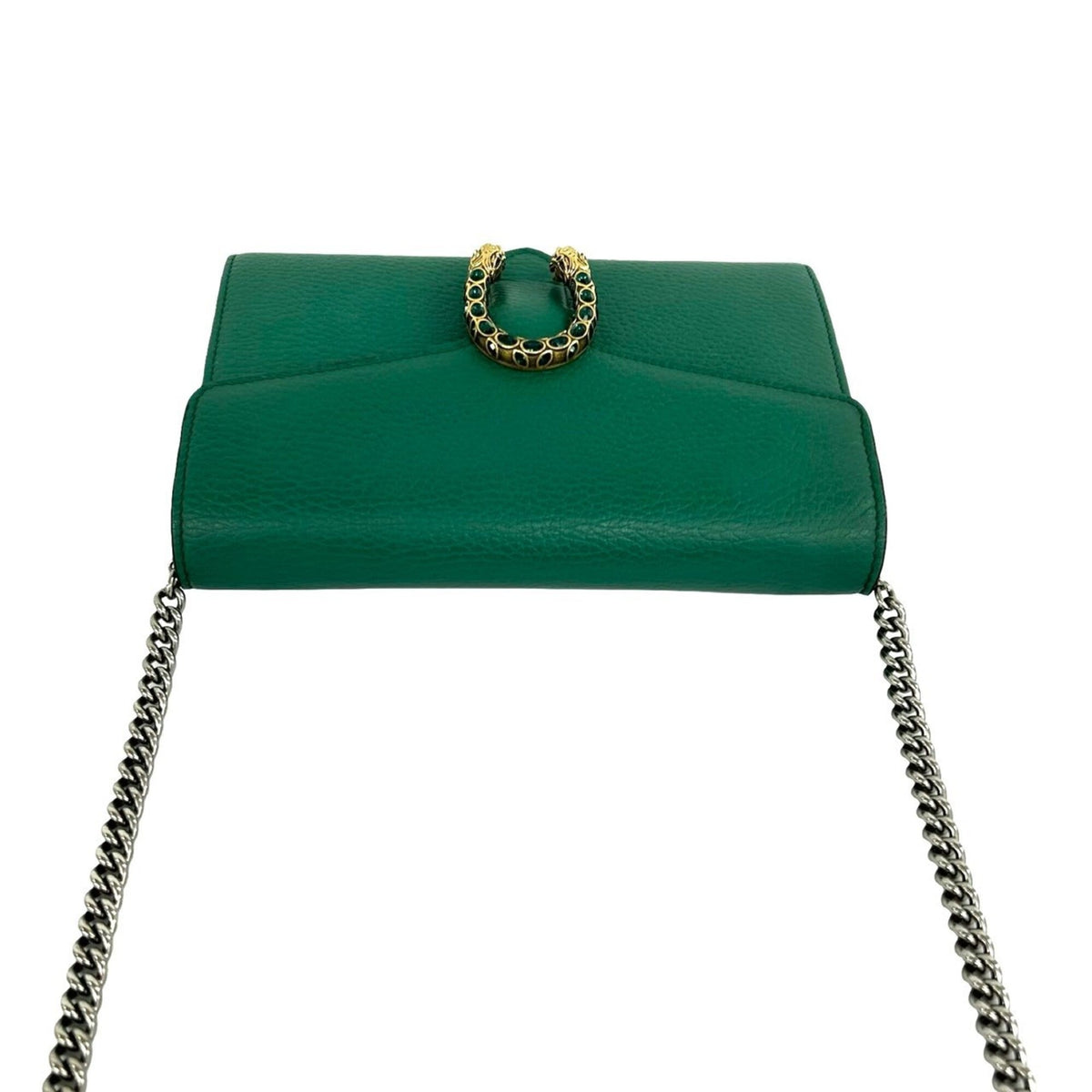 Gucci Green Leather Pochette Shoulder Bag (Pre-Owned)