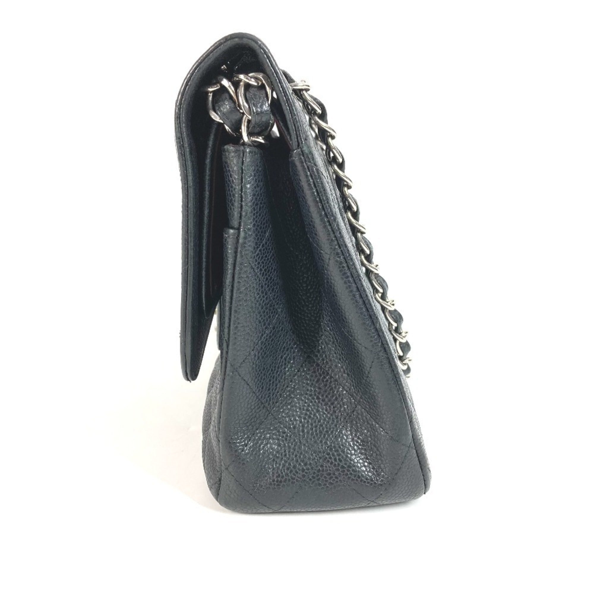 Chanel Matelasse Black Grained Calfskin Shoulder Bag (Pre-Owned)