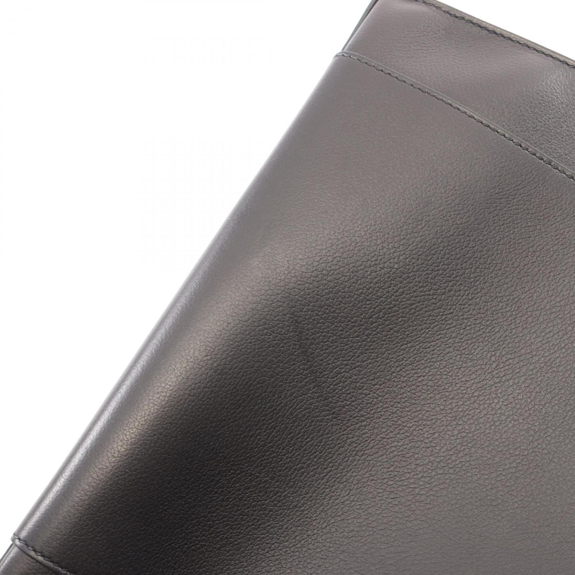 Hermes Black Leather Evergrain Leather Handbag Shoulder Bag (Pre-Owned)