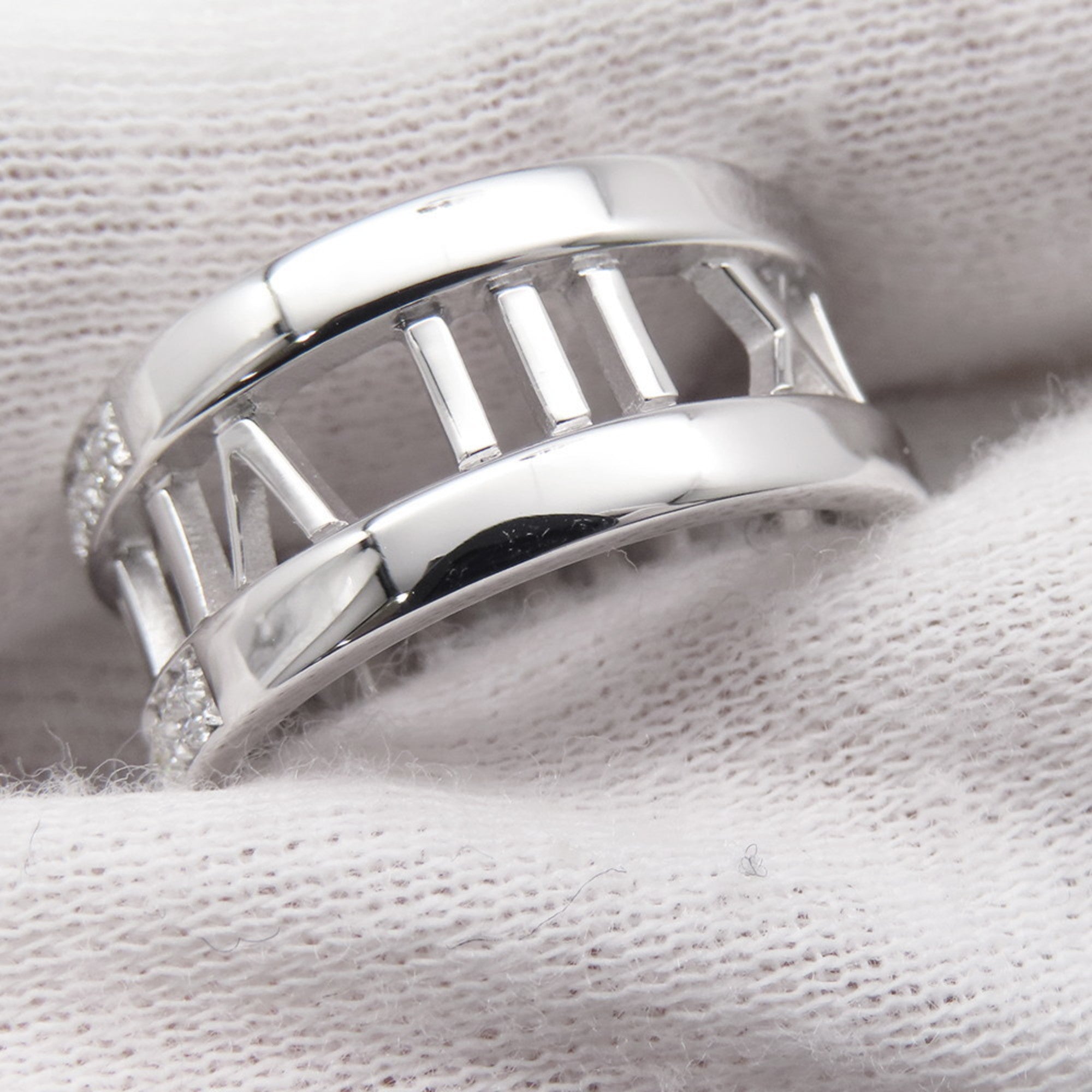 Tiffany Atlas White Gold (18K) Band Ring (Pre-Owned)