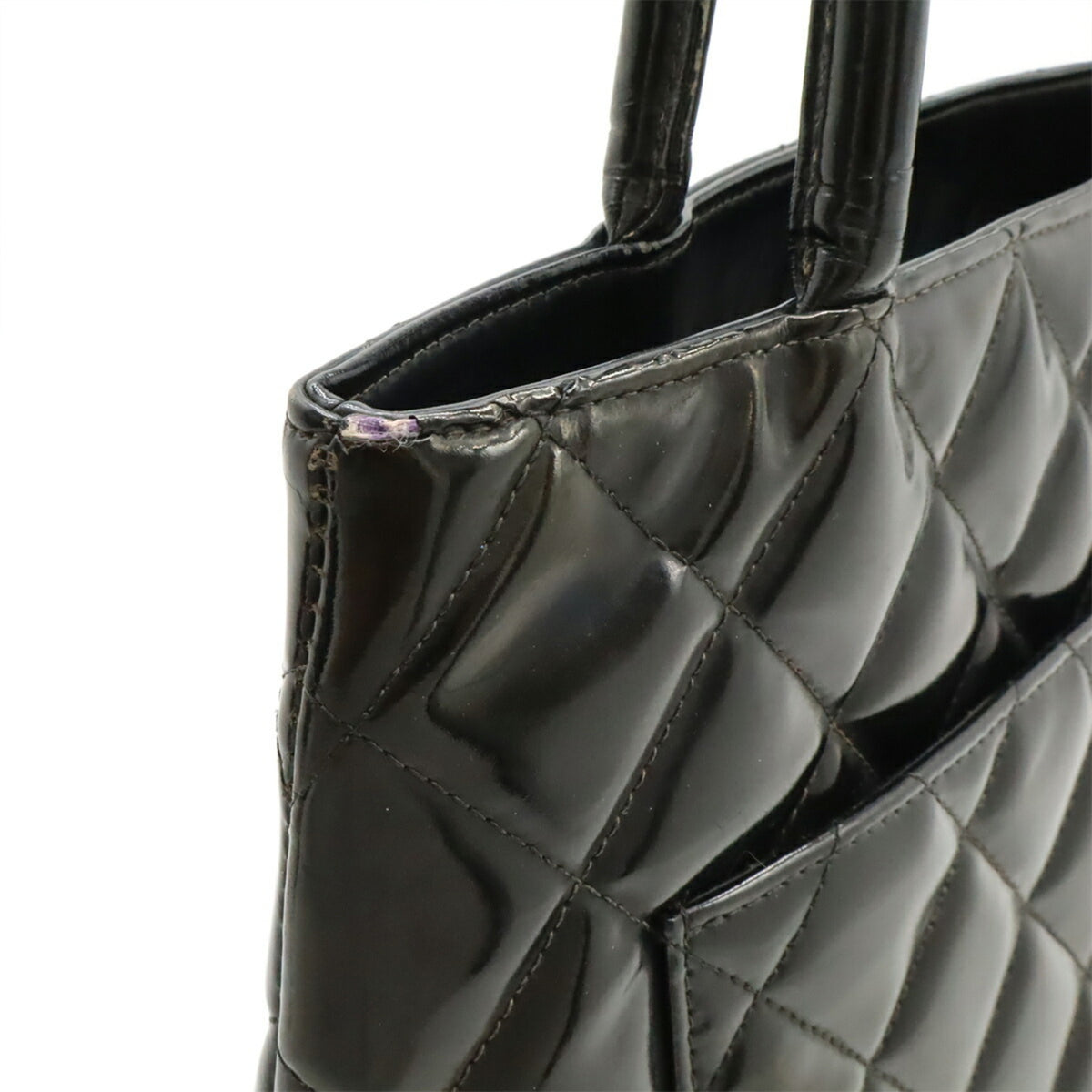Chanel Black Patent Leather Shoulder Bag Tote Bag (Pre-Owned)