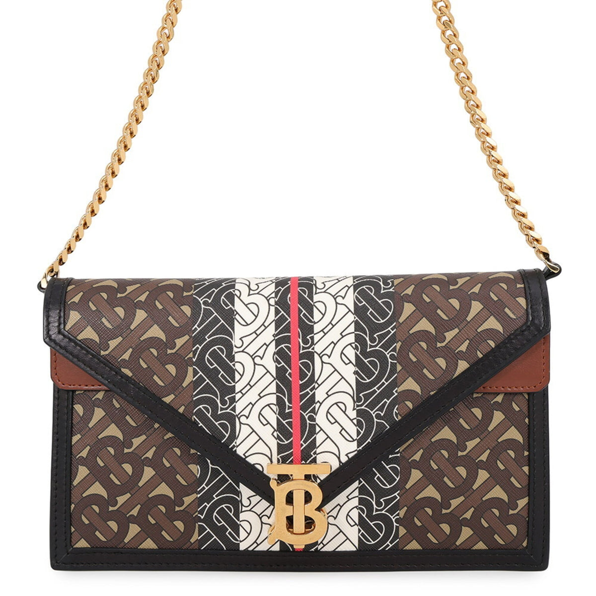 Burberry Black Brown Multi-Color Pvc Leather Handbag Shoulder Bag (Pre-Owned)