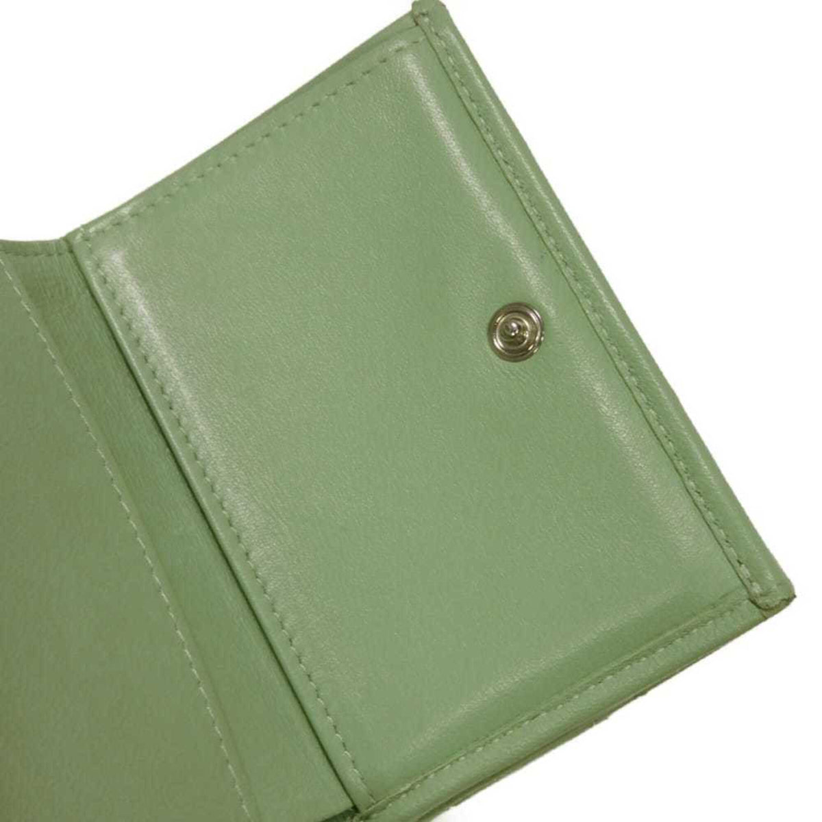 Chanel Light Green Rhinestone Wallet (Tri-Fold) (Pre-Owned)