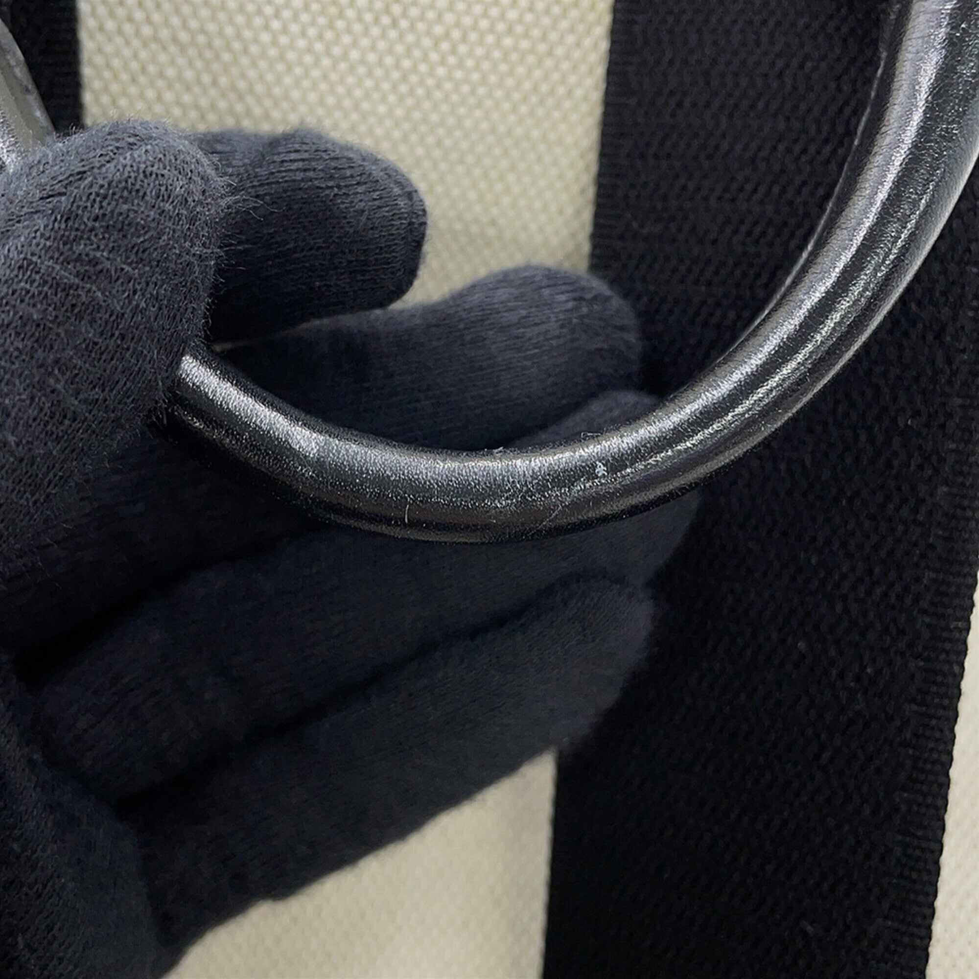 Balenciaga Beige Black Canvas Leather Backpack Handbag (Pre-Owned)