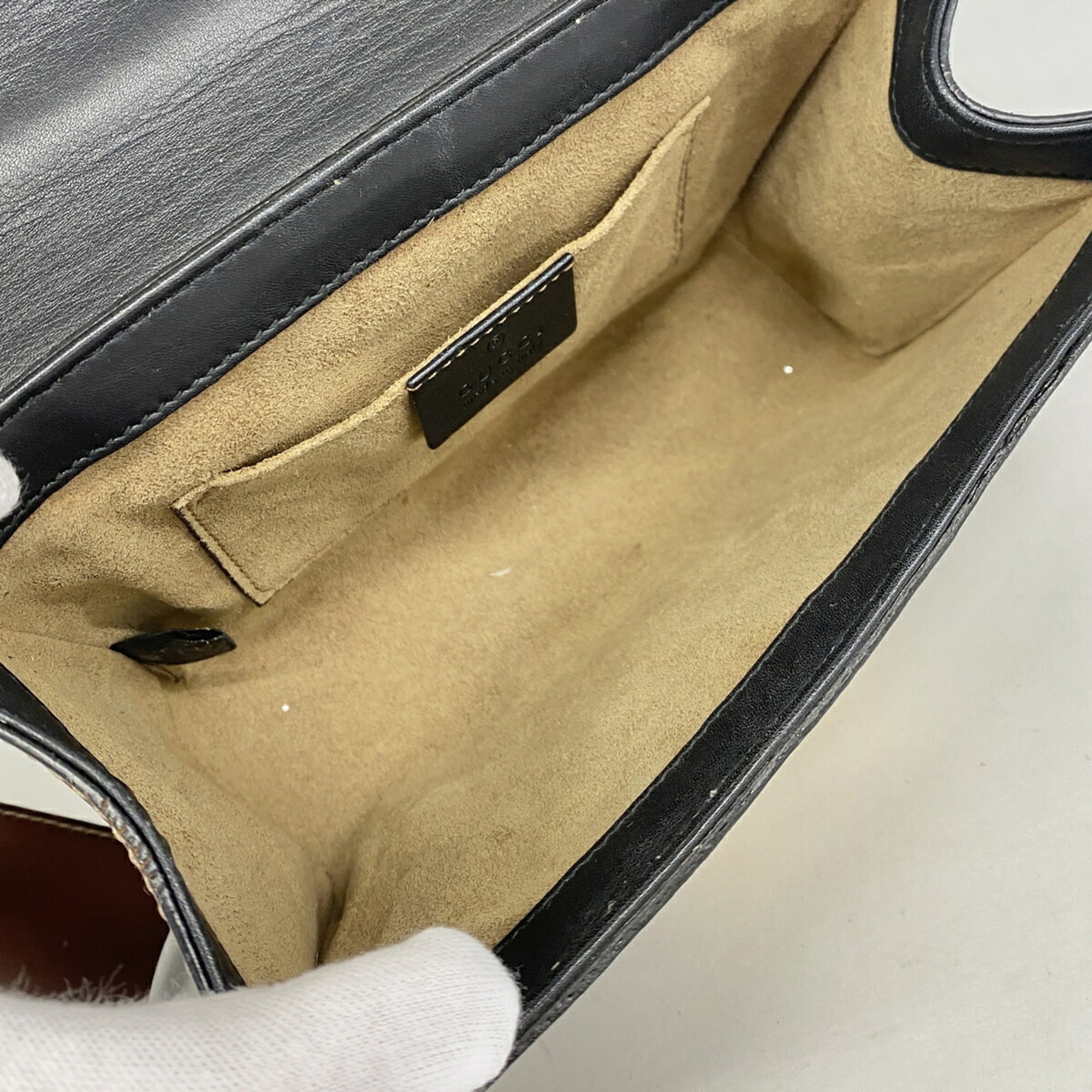 Gucci Black Brown Pvc Shoulder Bag (Pre-Owned)