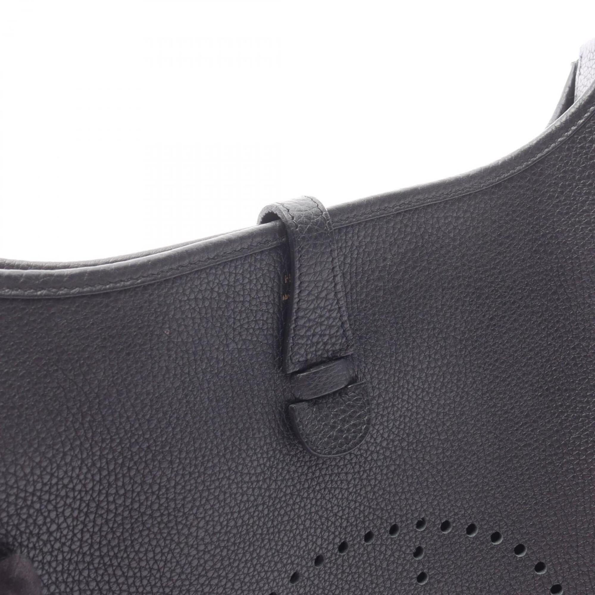 Hermes Black Taurillon Clemence Leather Handbag Shoulder Bag (Pre-Owned)