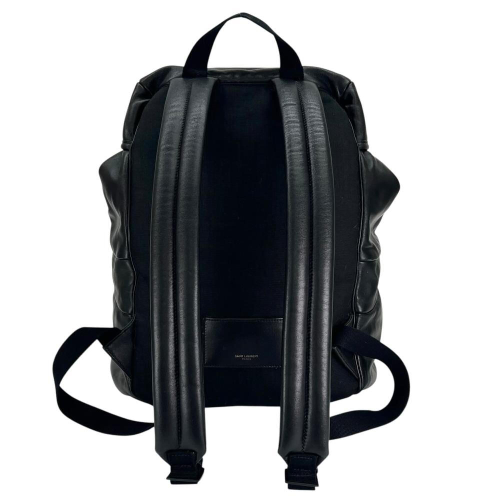 Saint Laurent Black Leather Nylon Backpack (Pre-Owned)