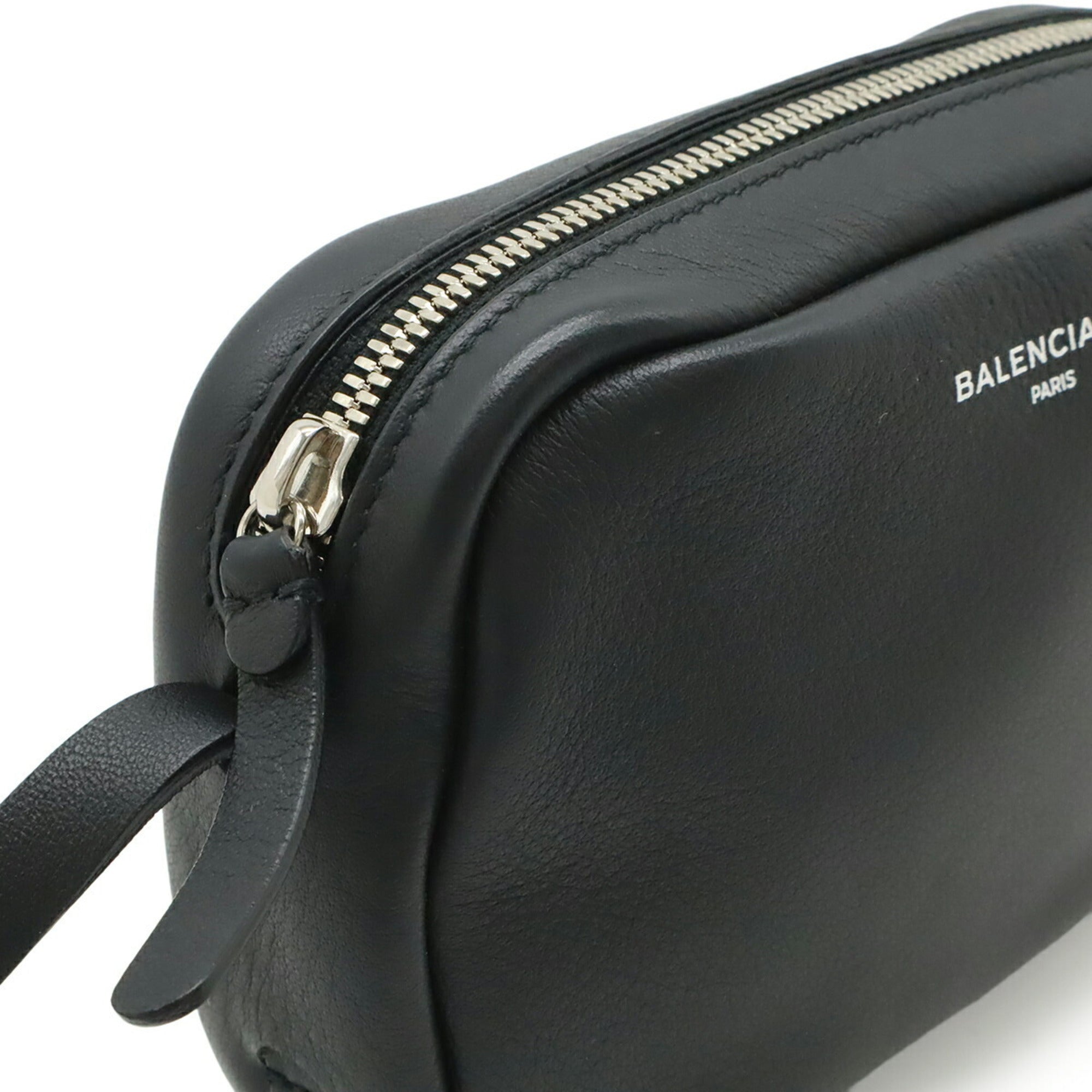 Balenciaga Black Leather Pochette Shoulder Bag (Pre-Owned)