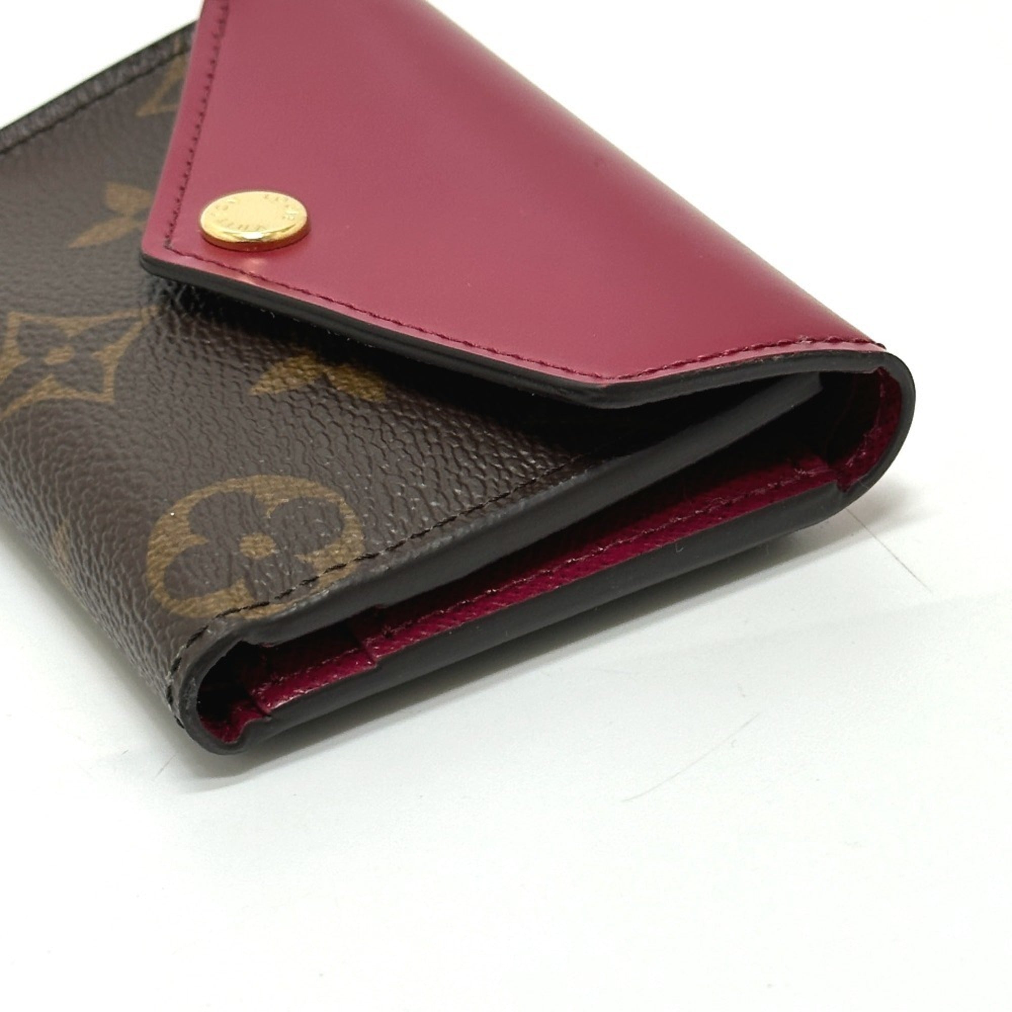 Louis Vuitton Monogram Brown Fuchsia Monogram Wallet (Tri-Fold) (Pre-Owned)