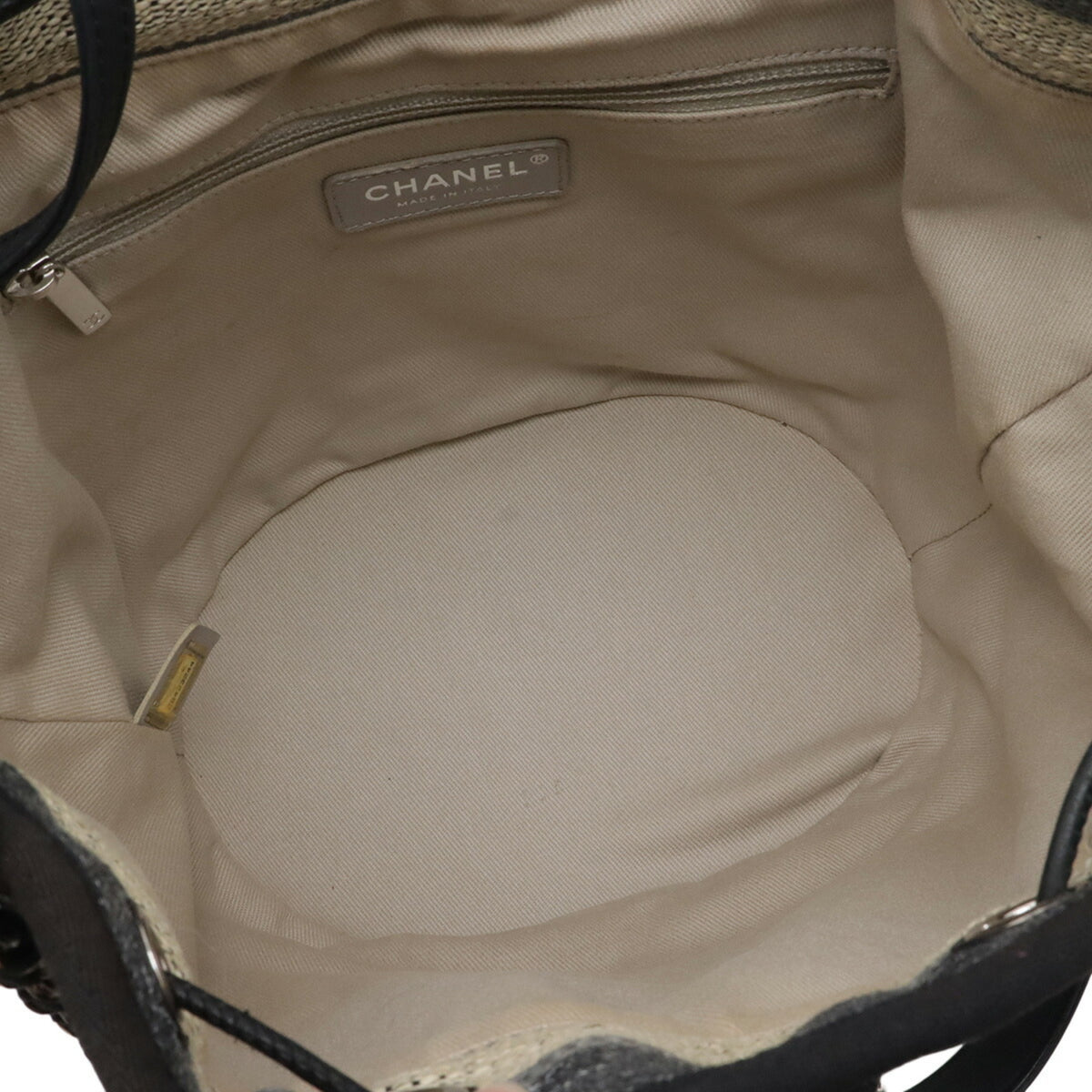 Chanel Black Multi-Color Canvas Leather Shoulder Bag (Pre-Owned)