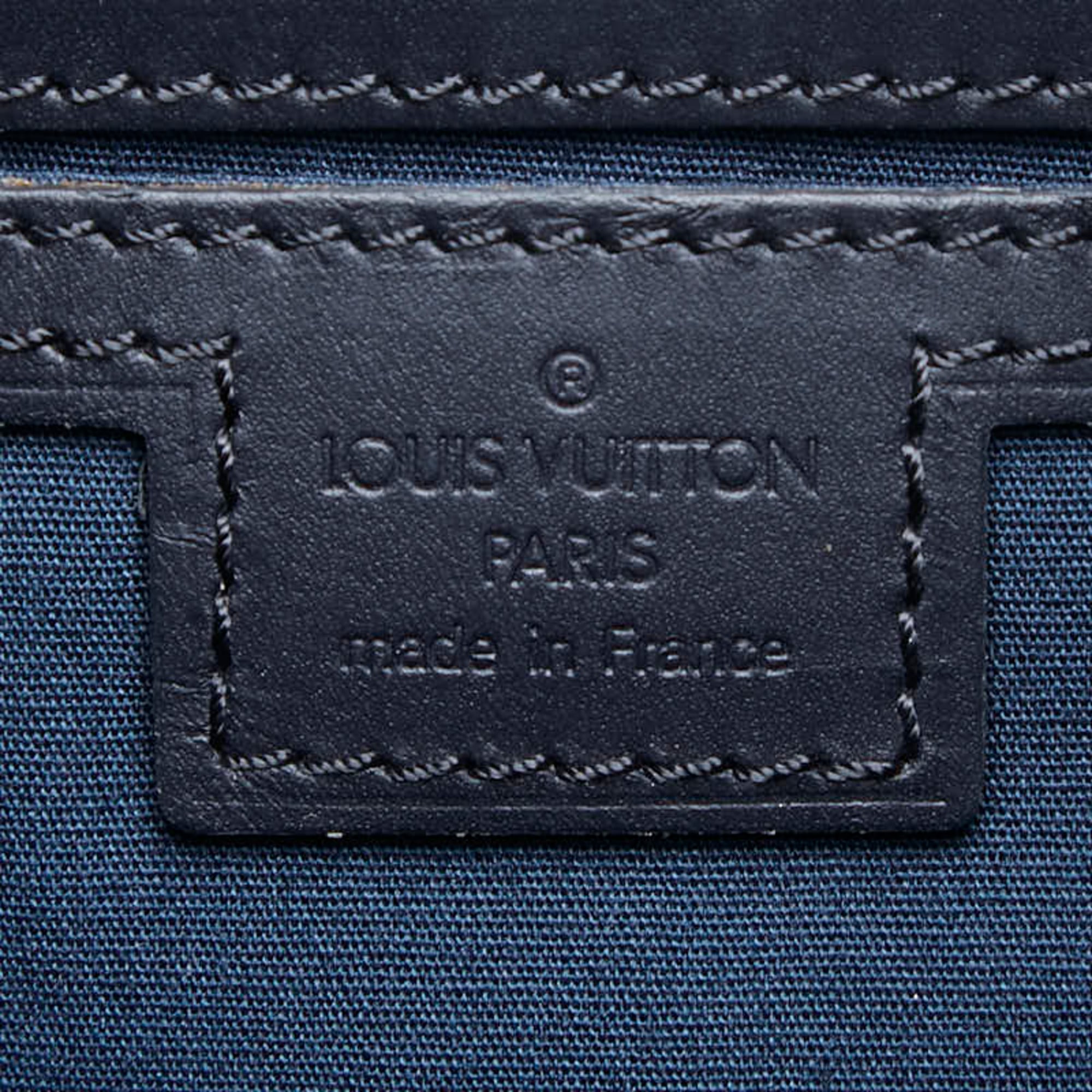 Louis Vuitton Navy Canvas Leather Backpack (Pre-Owned)