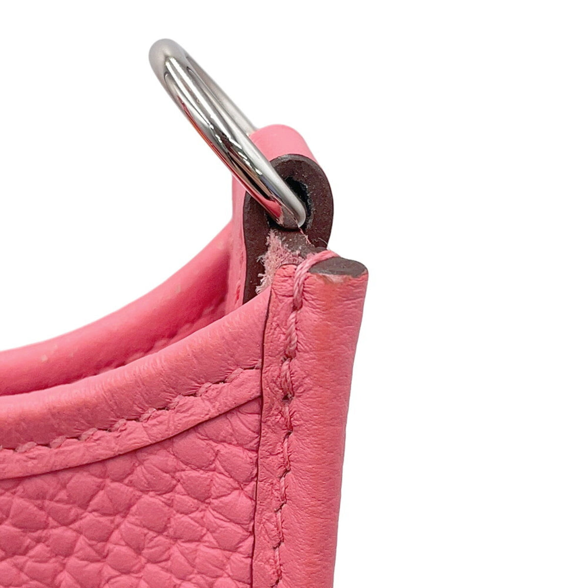 Hermes Red Color Rose Azalee Taurillon Clemence Leather Shoulder Bag (Pre-Owned)