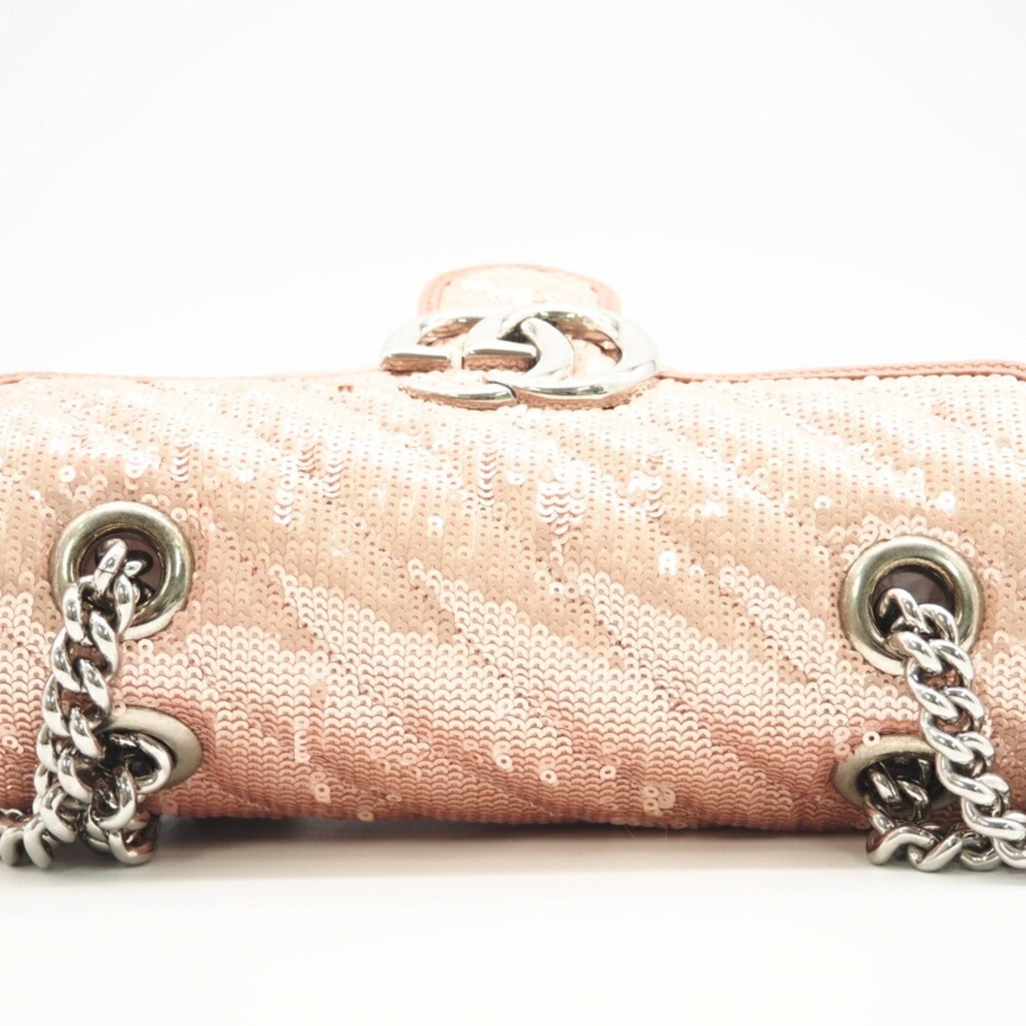 Gucci Pink Leather Spangles Shoulder Bag (Pre-Owned)