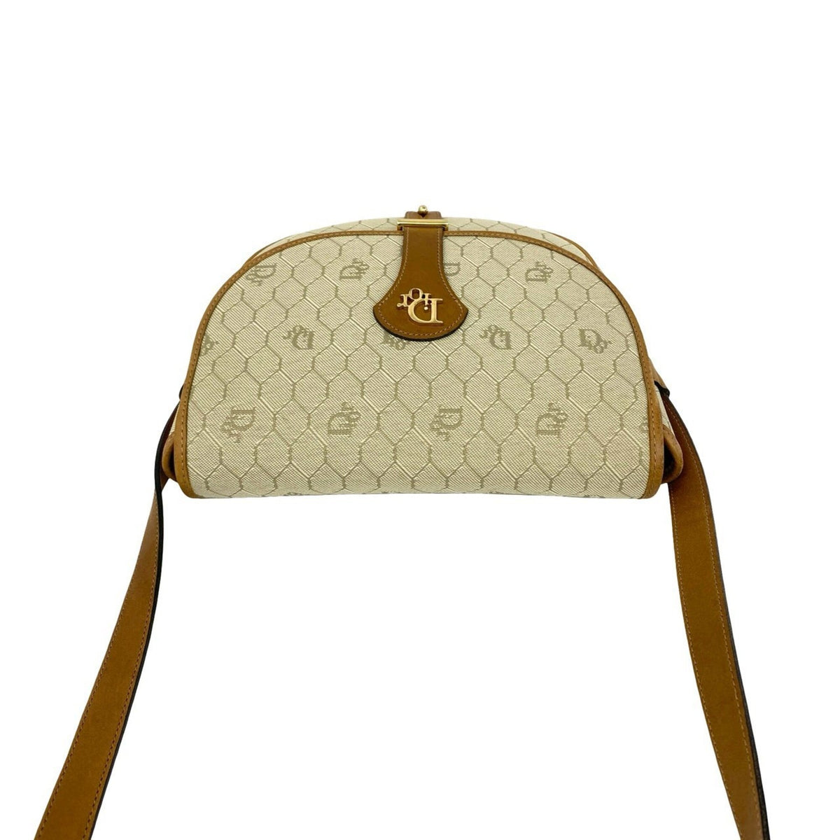 Christian Dior Brown Khaki Leather Pvc Shoulder Bag (Pre-Owned)