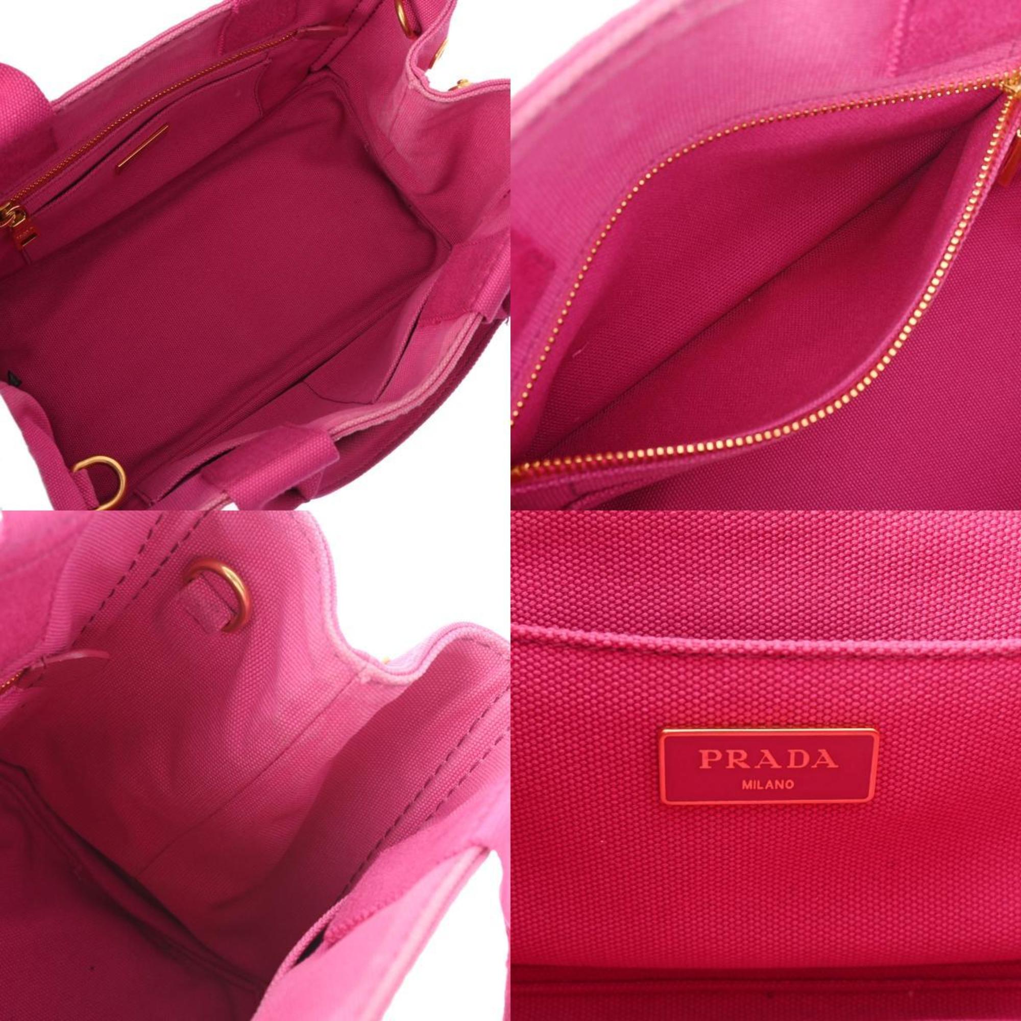 Prada Pink Canvas Handbag Shoulder Bag Tote Bag (Pre-Owned)