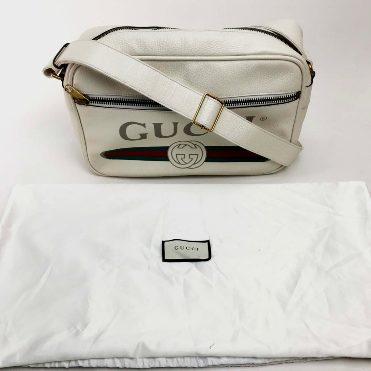 Gucci White Leather Shoulder Bag (Pre-Owned)