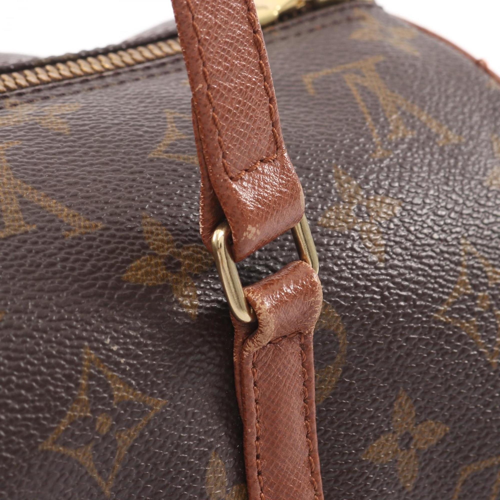 Louis Vuitton Brown Coated Canvas Leather Handbag Pouch (Pre-Owned)